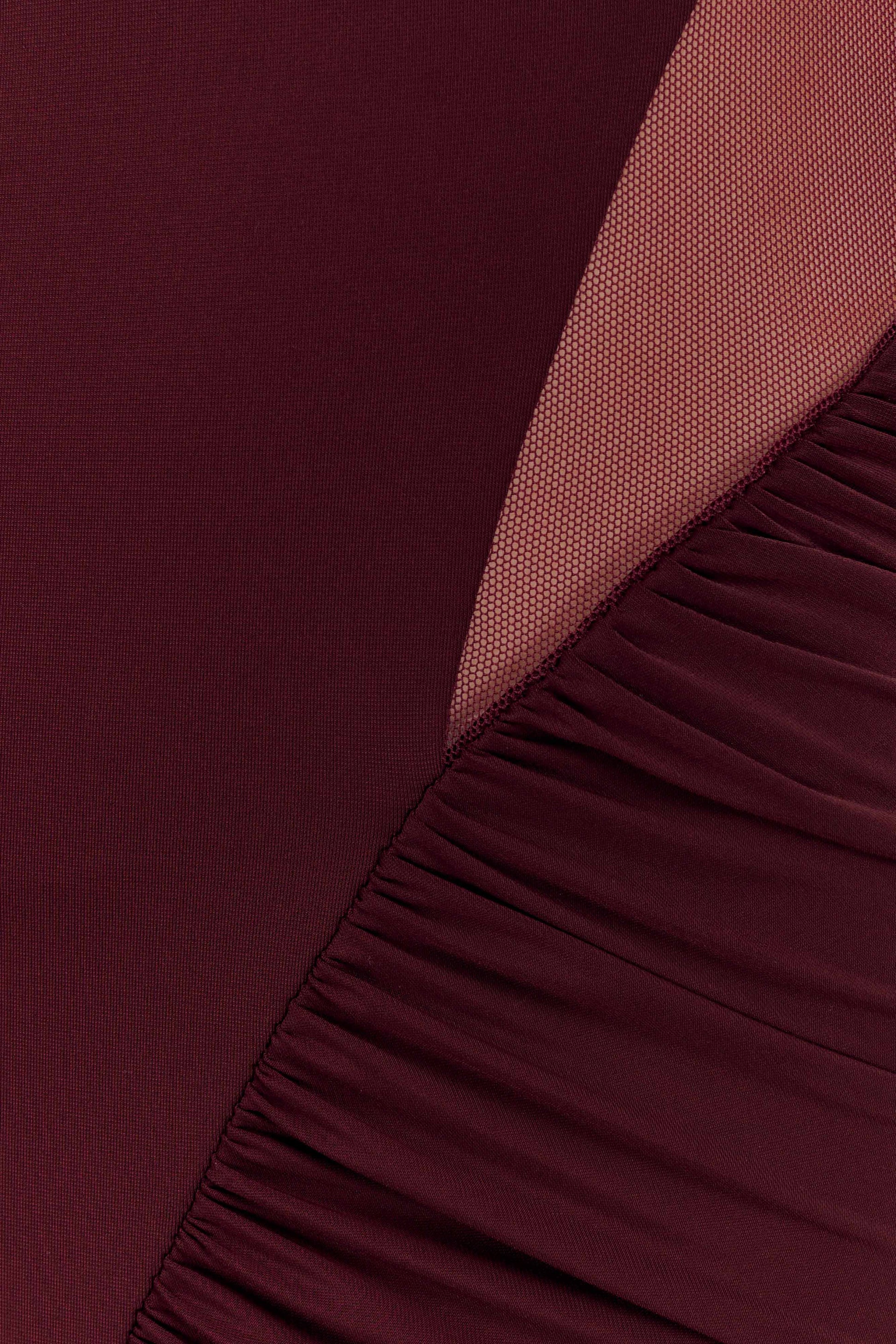 Louanne Slinky Long Sleeve Maxi Dress - Burgundy | MESHKI US Louanne Slinky Long Sleeve Maxi Dress - Burgundy | MESHKI US
