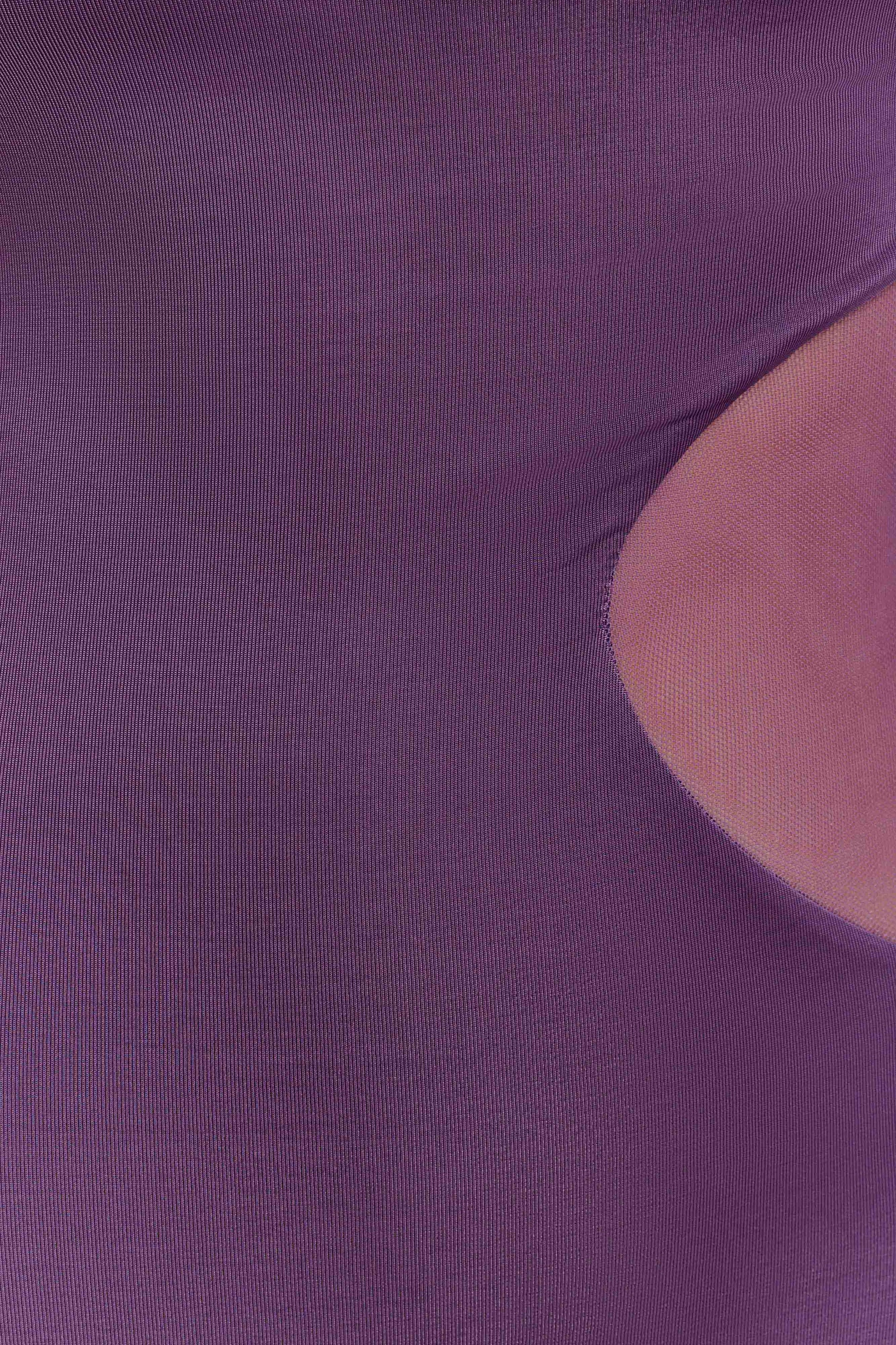 Megan Slinky And Mesh Maxi Dress - Purple #6