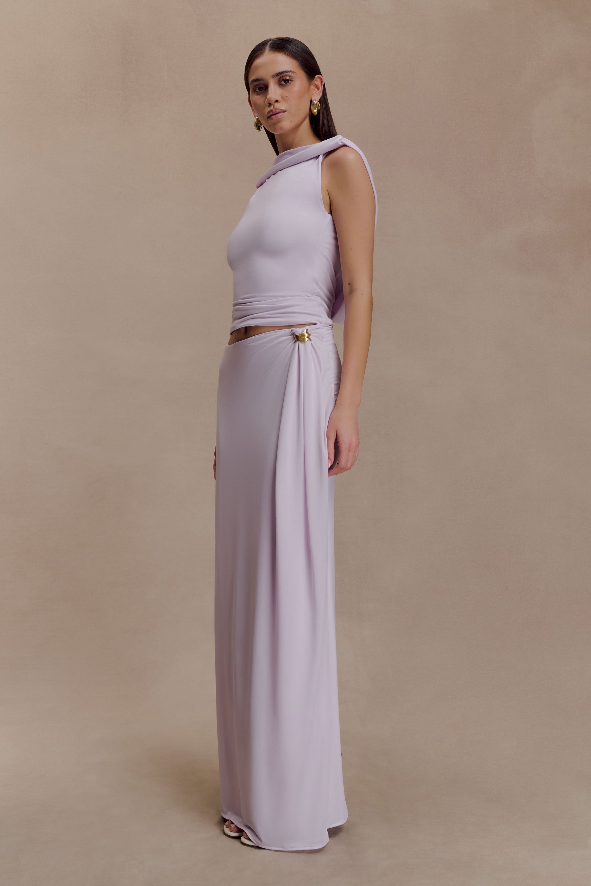 Bridget Slinky Cowl Back Top / Dusty Lilac | MESHKI