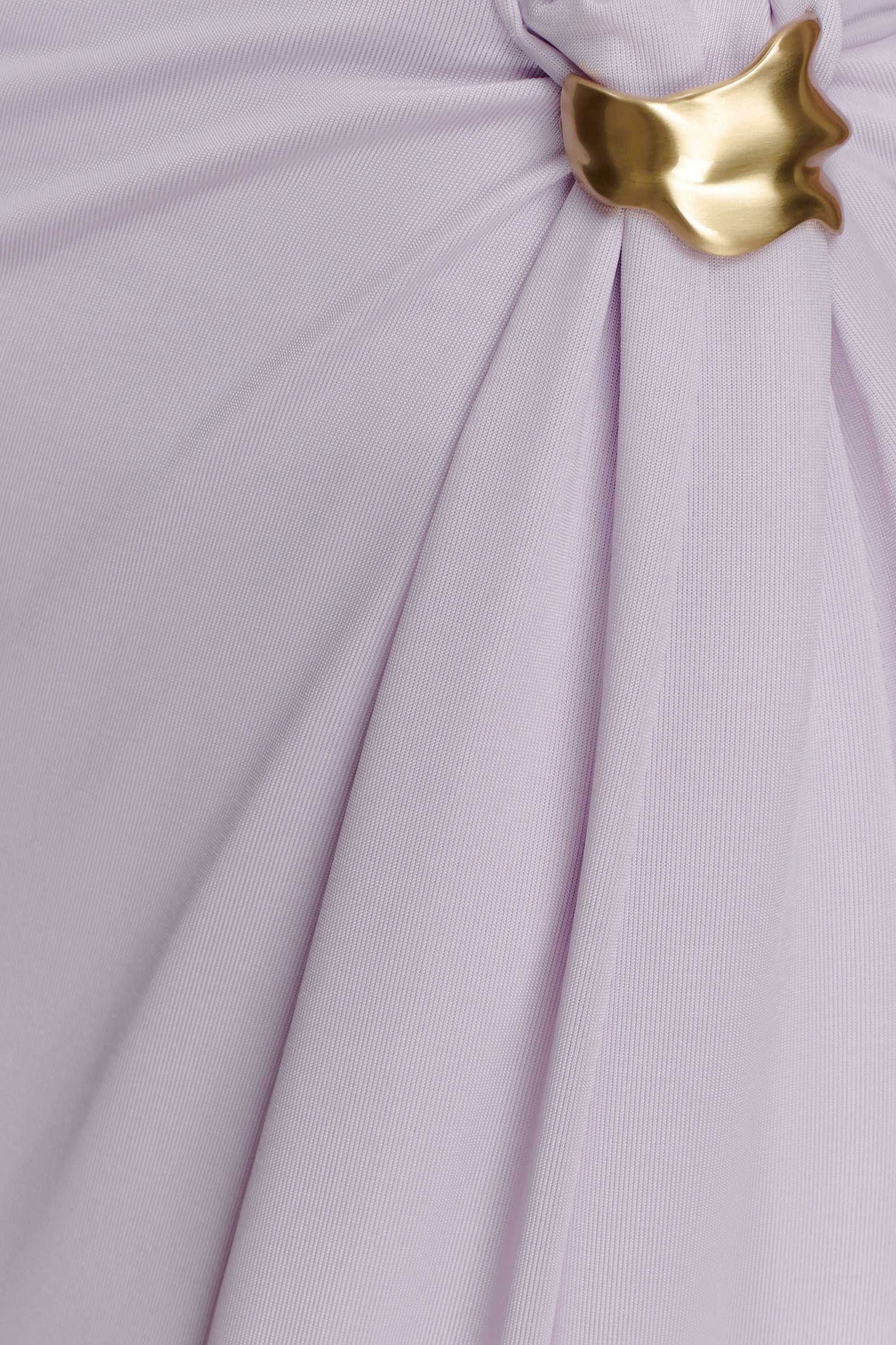 Bridget Slinky Maxi Skirt With Hardware - Dusty Lilac | MESHKI US Bridget Slinky Maxi Skirt With Hardware - Dusty Lilac | MESHKI US