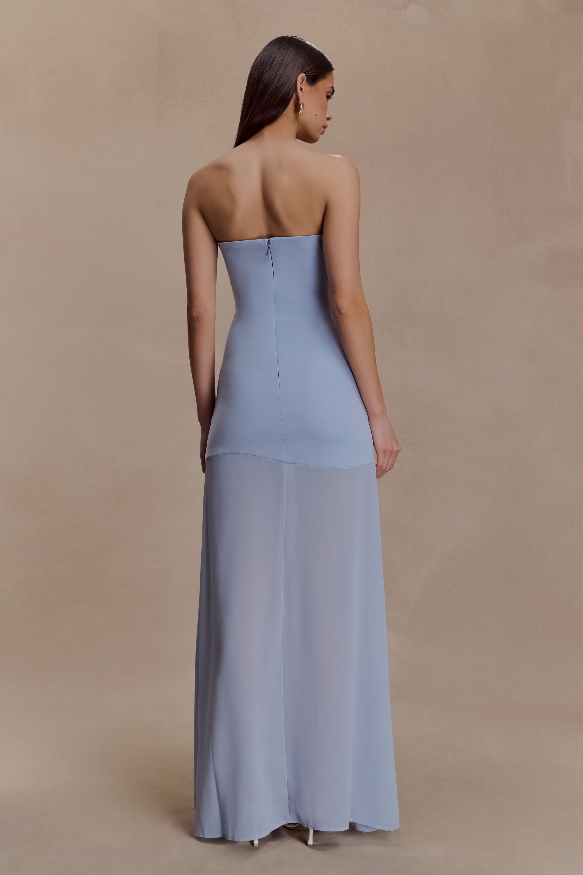 Mason Crepe And Chiffon Maxi Dress / Powder Blue | MESHKI