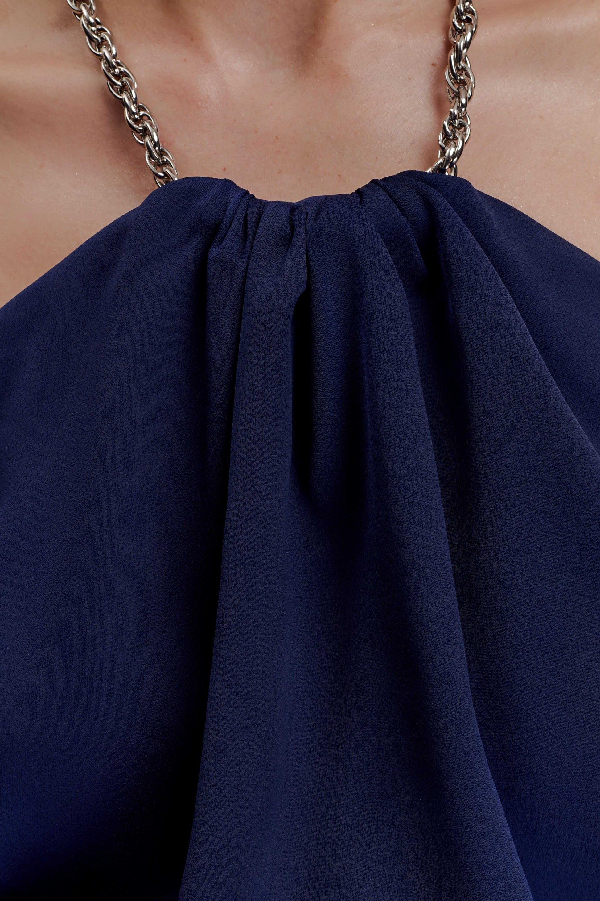 Elina Satin Necklace Maxi Dress - Navy | MESHKI US Elina Satin Necklace Maxi Dress - Navy | MESHKI US