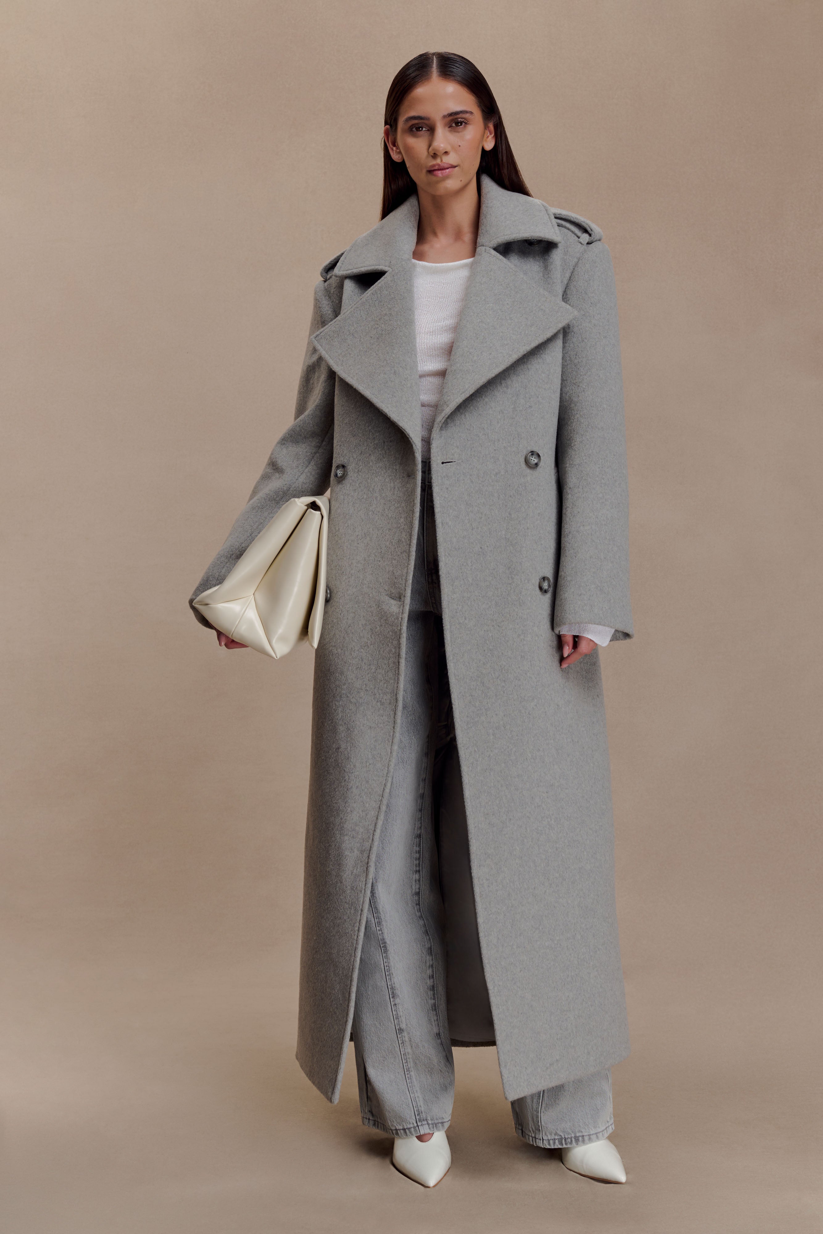 epine エピヌ　volume wool tailored coat gray emi09276-manteau-drape-laine-