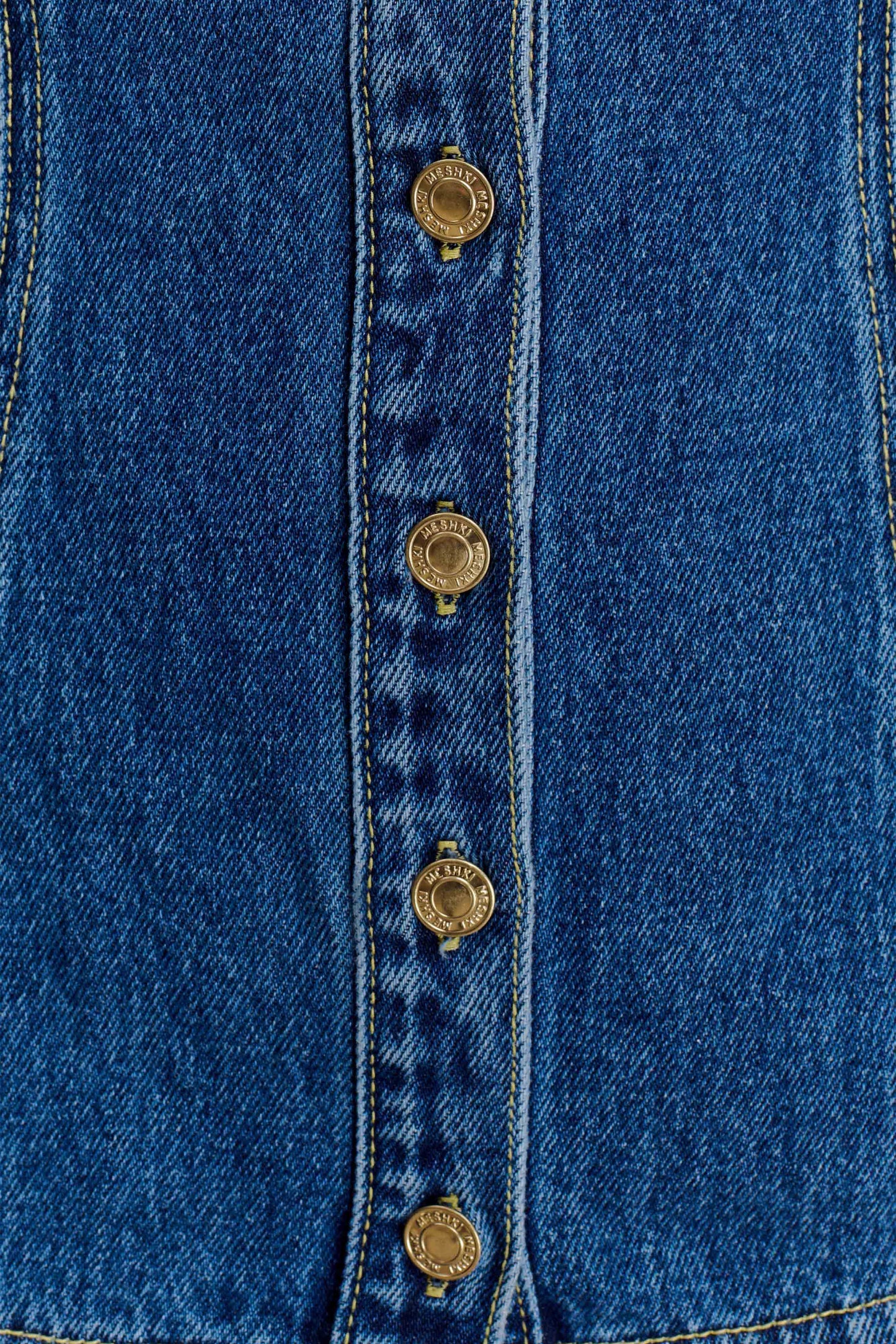 Ellie Denim Short Sleeve Top - Dark Blue