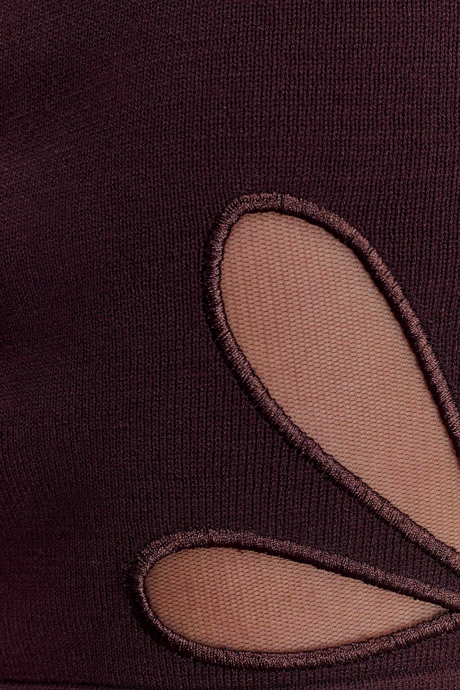 Brock Knit Cut Out Mini Skirt - Dark Chocolate #6