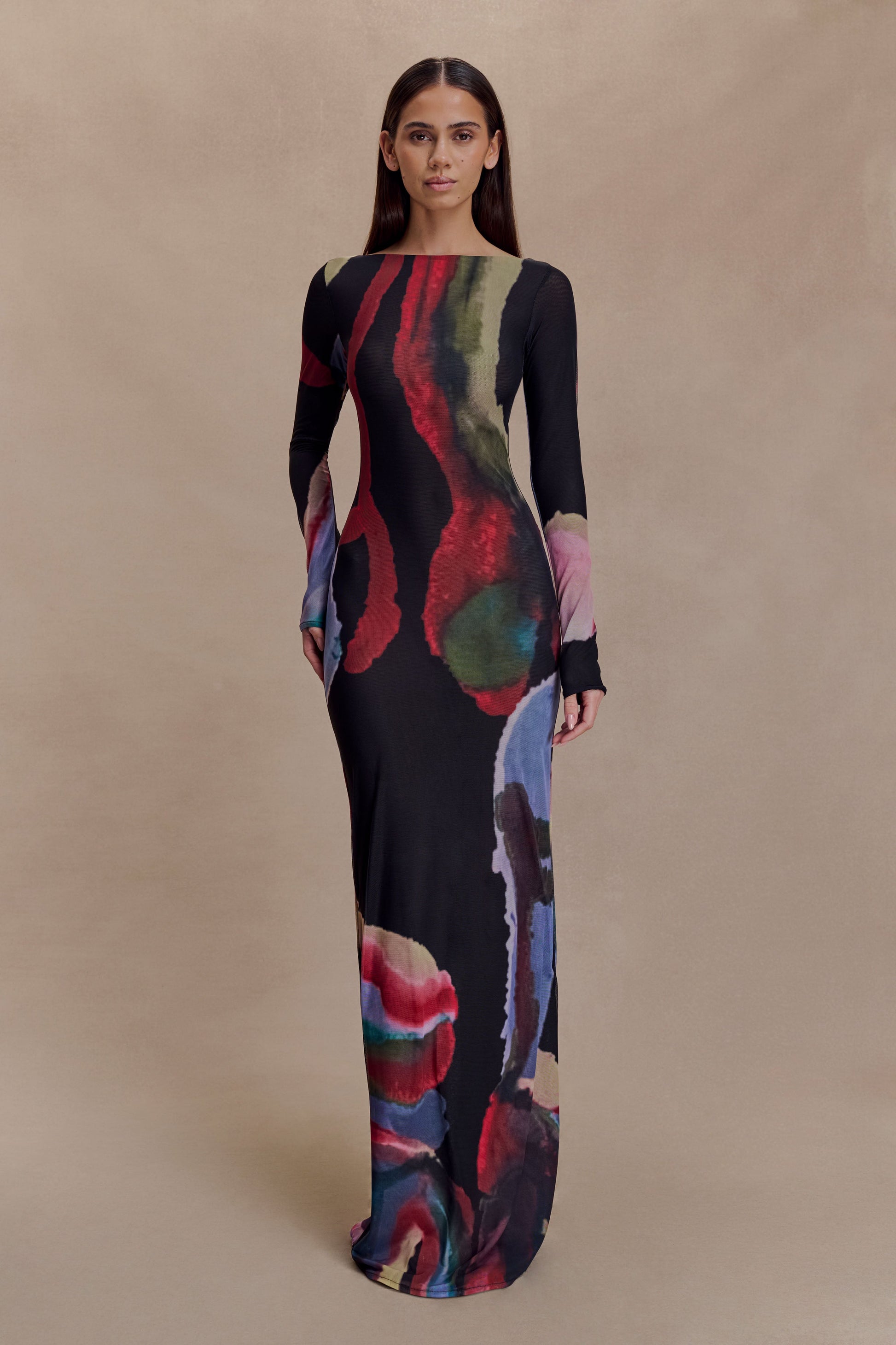 Soraya Long Sleeve Mesh Maxi Dress