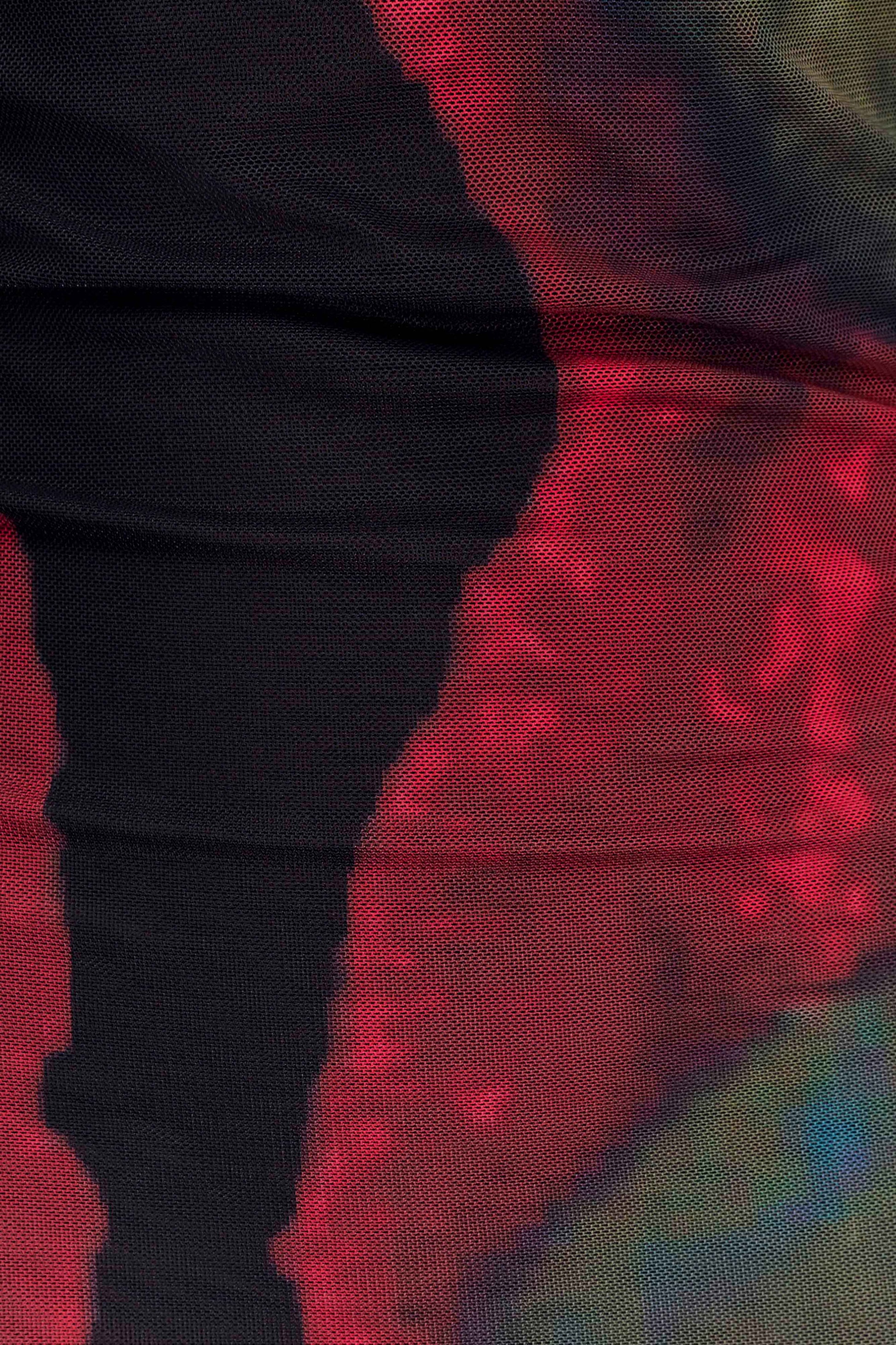 Soraya Long Sleeve Mesh Maxi Dress - Multi Fluid Reverie Print #7