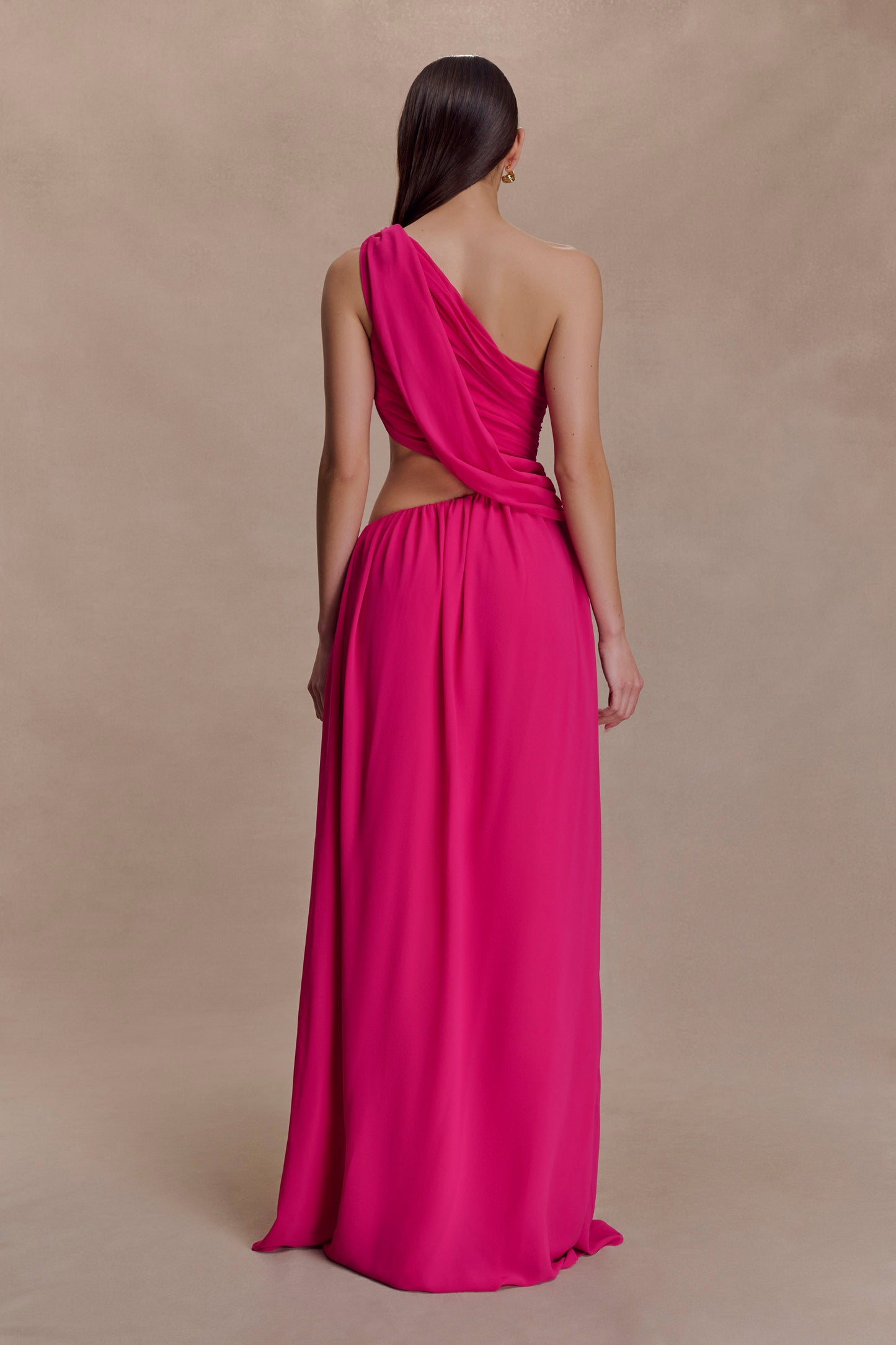Aria Chiffon Cut Out Maxi Dress - Fuchsia
