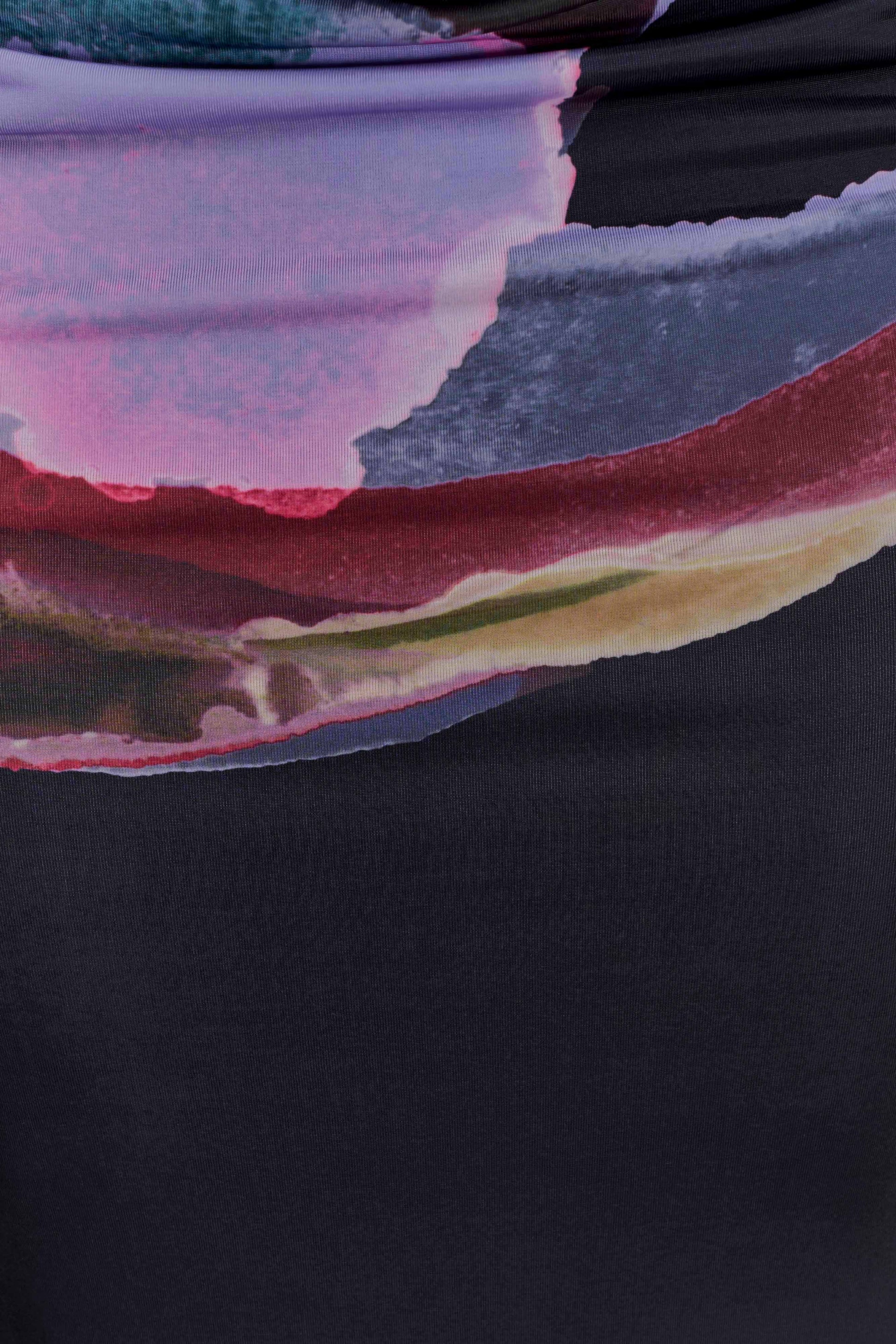 Madison Strapless Slinky Maxi Dress - Multi Fluid Reverie Print #6