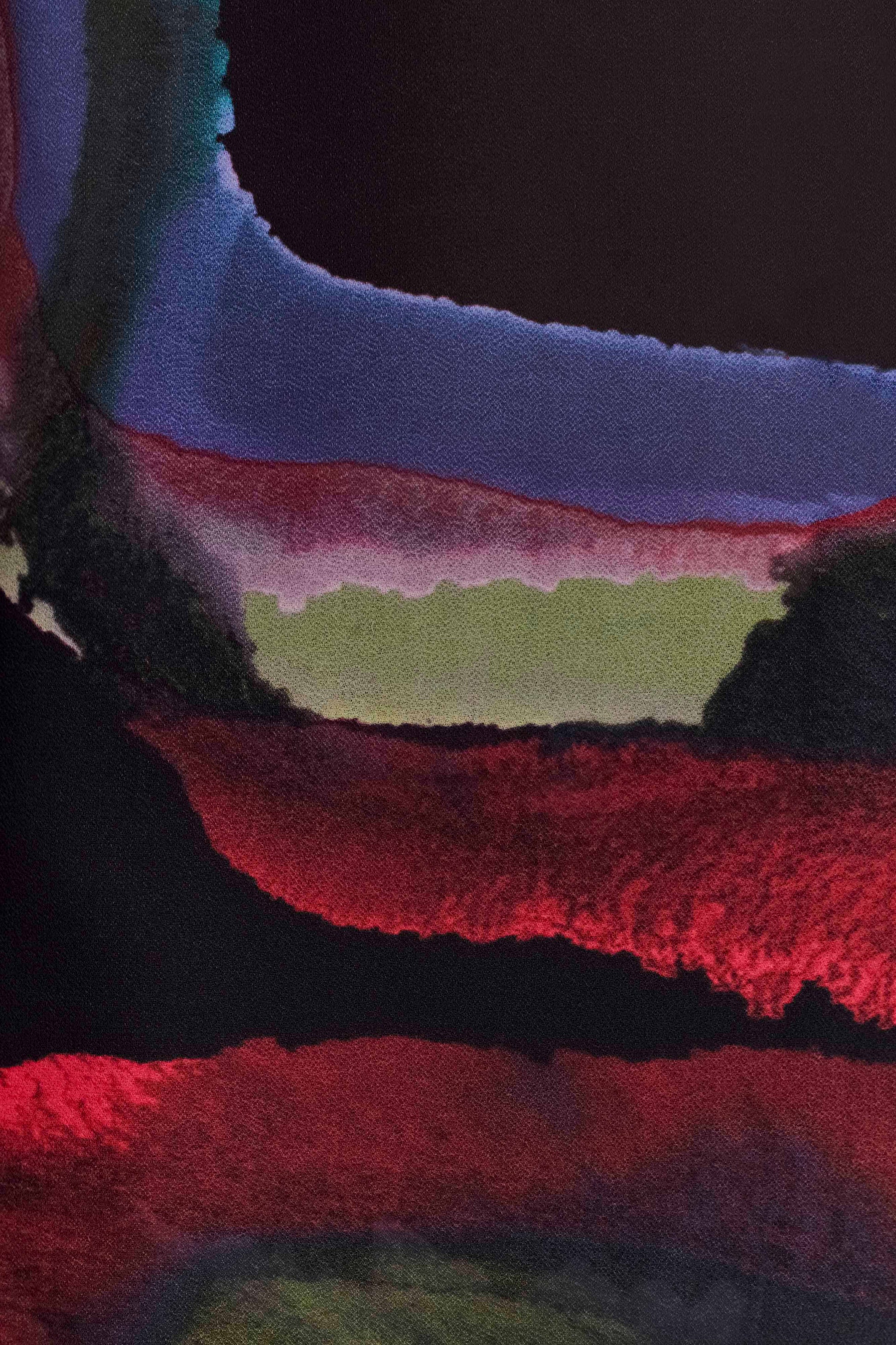 Rachel Chiffon Short Sleeve Shirt - Multi Fluid Reverie Print #7