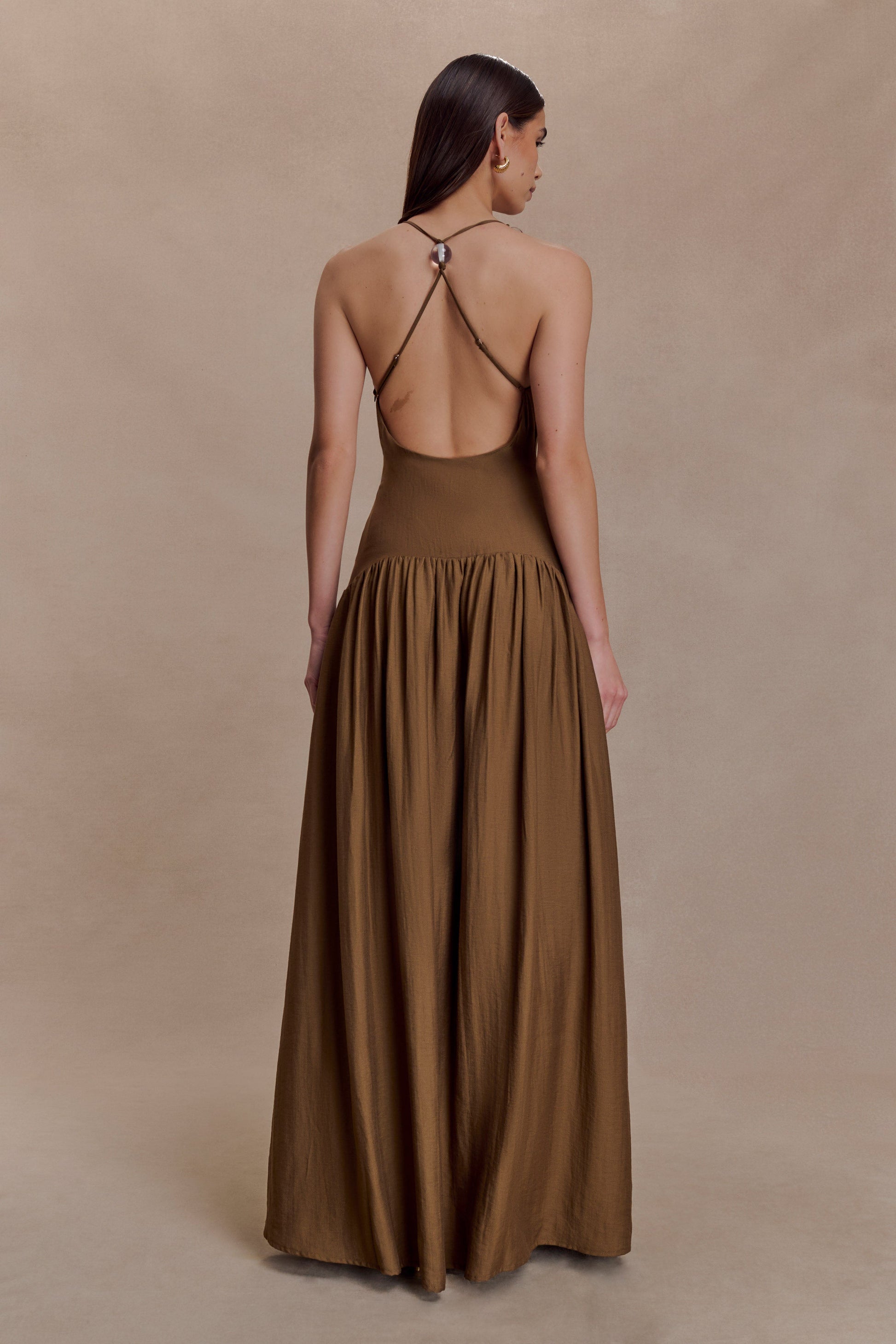 Darling Linen Maxi Dress / Chocolate | MESHKI | 3XL Darling Linen Maxi Dress / Chocolate | MESHKI | 3XL