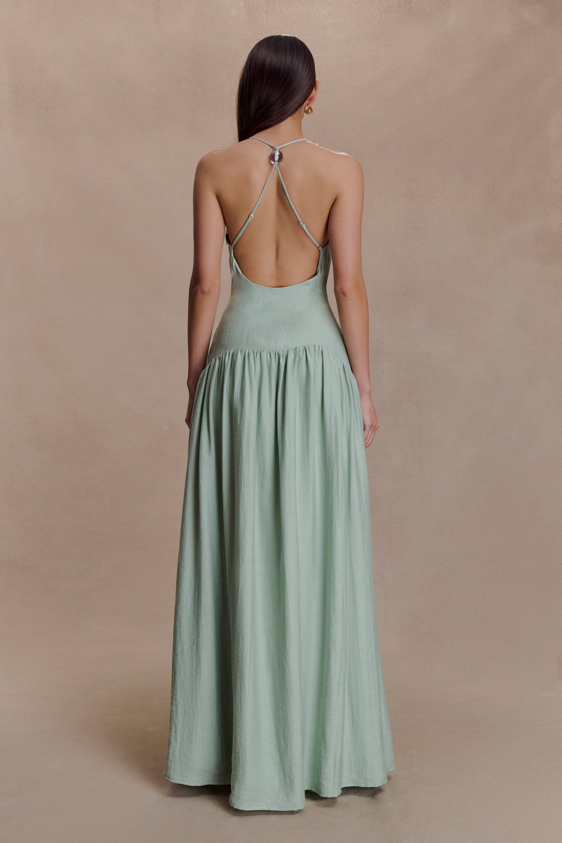 Darling Linen Maxi Dress - Sage #2