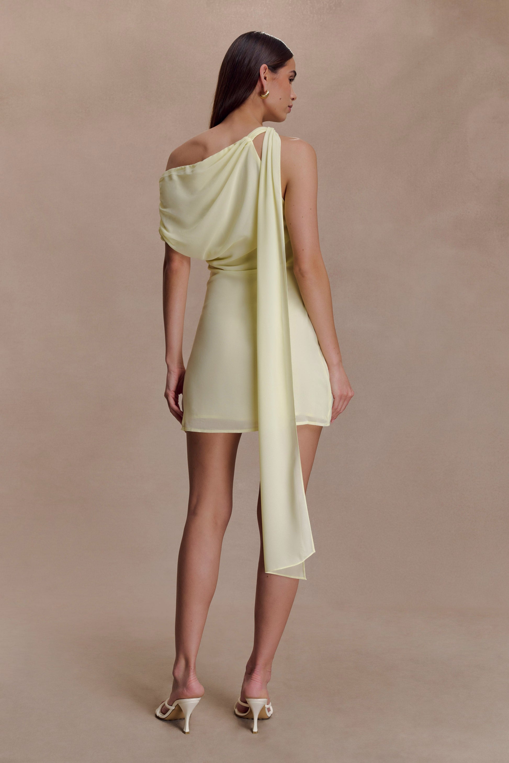 Daisie Chiffon Mini Dress / Lemon | MESHKI