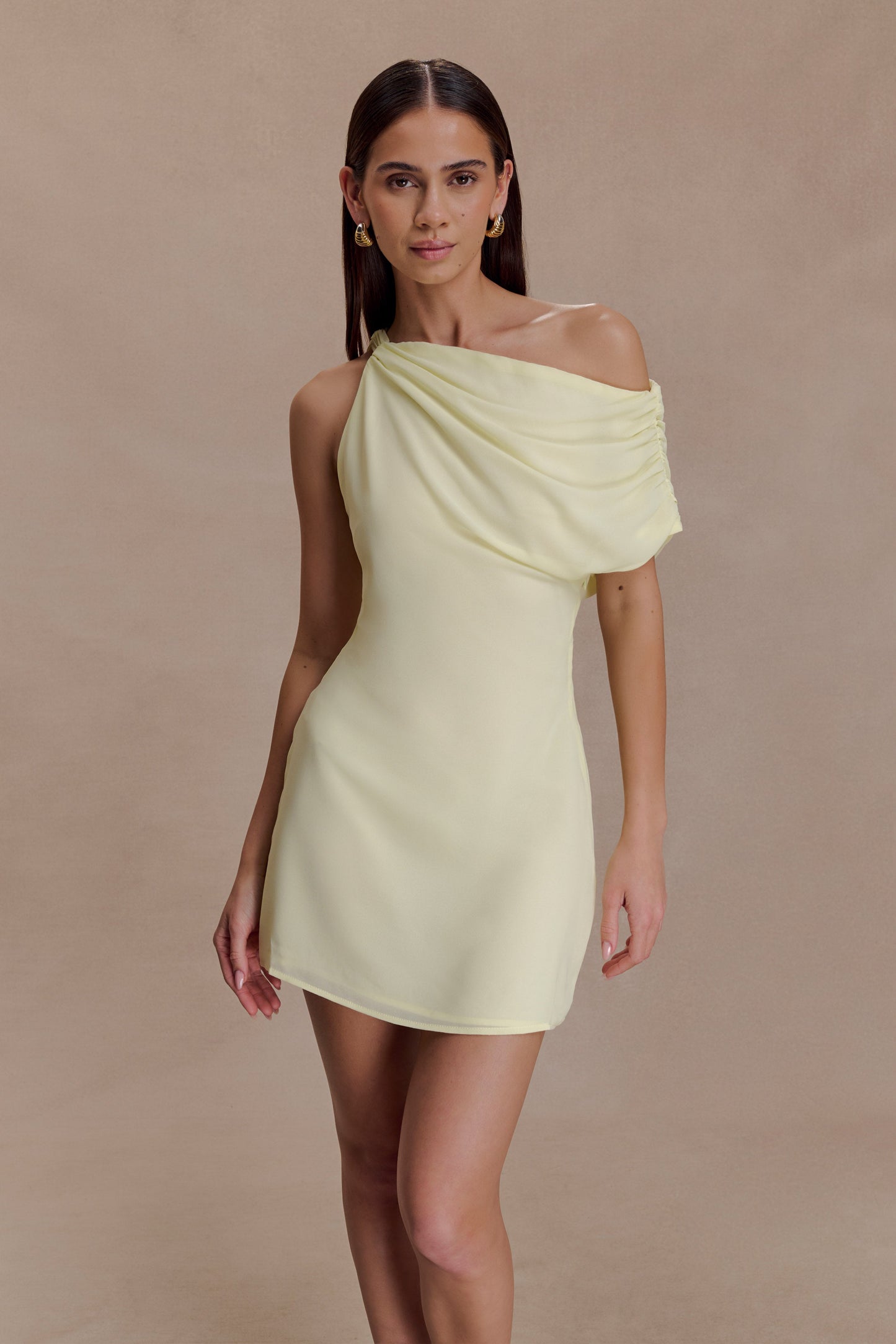 Daisie Chiffon Mini Dress - Lemon