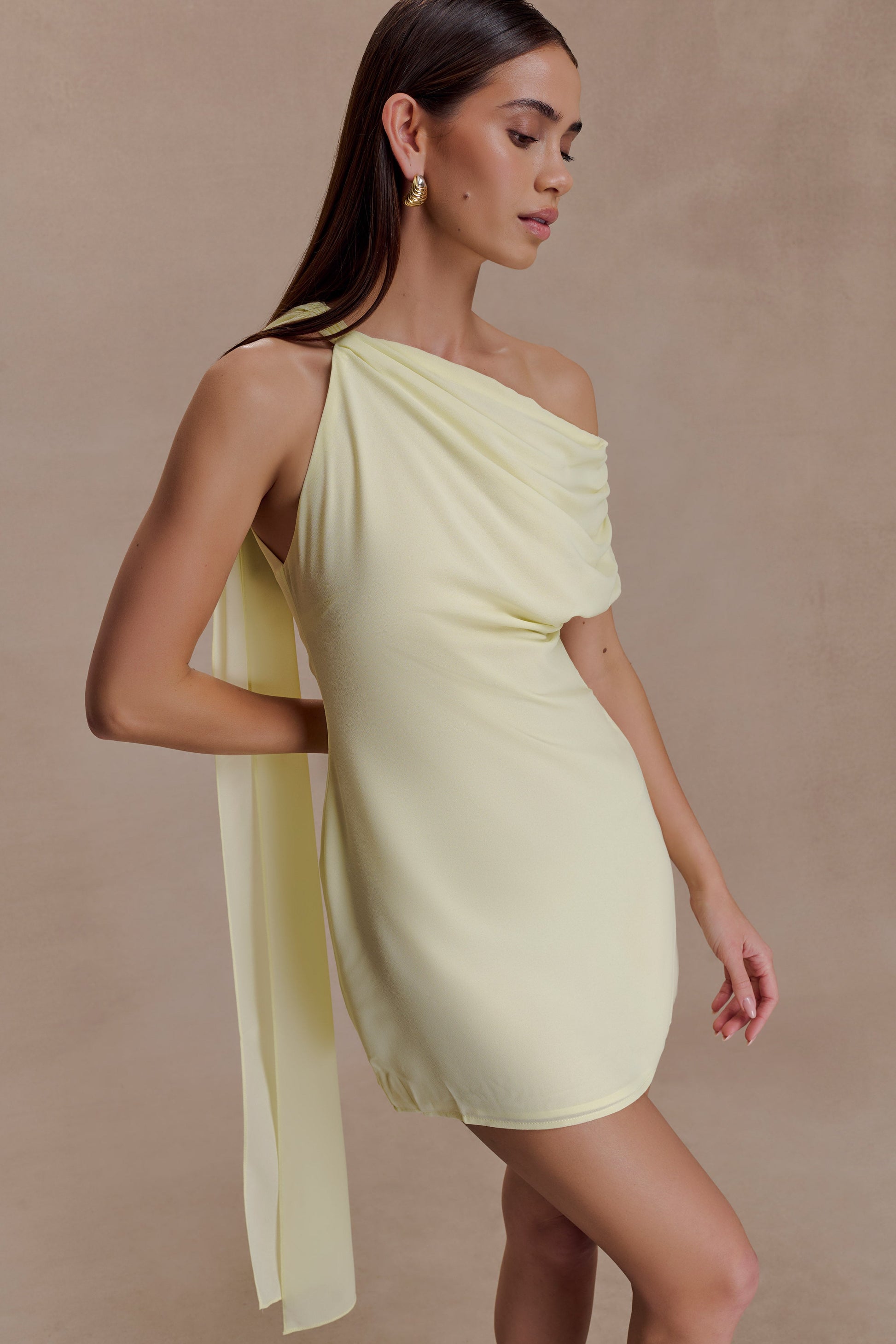 Daisie Chiffon Mini Dress - Lemon #2