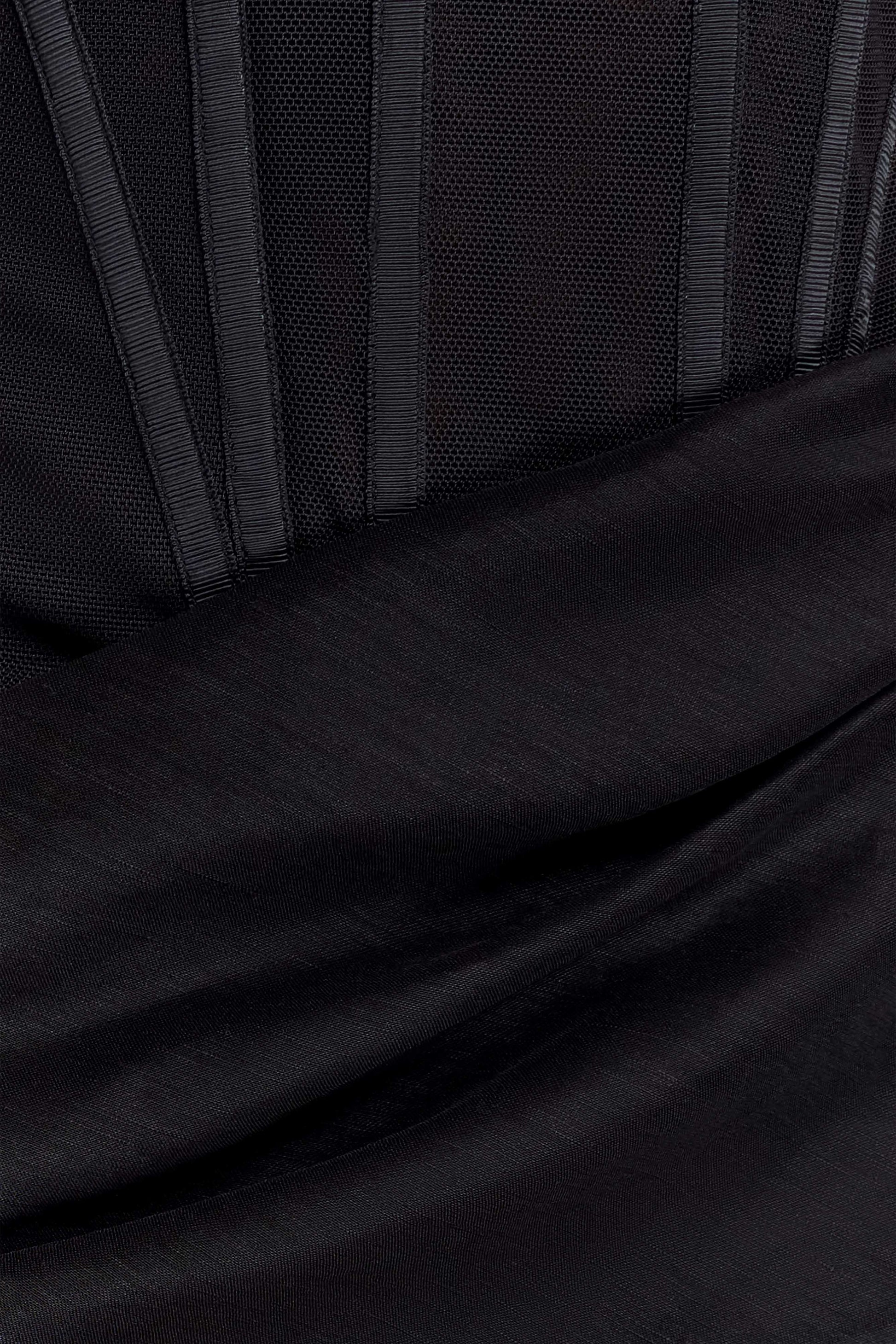 Saphira Shirt Corset Maxi Dress - Black #8