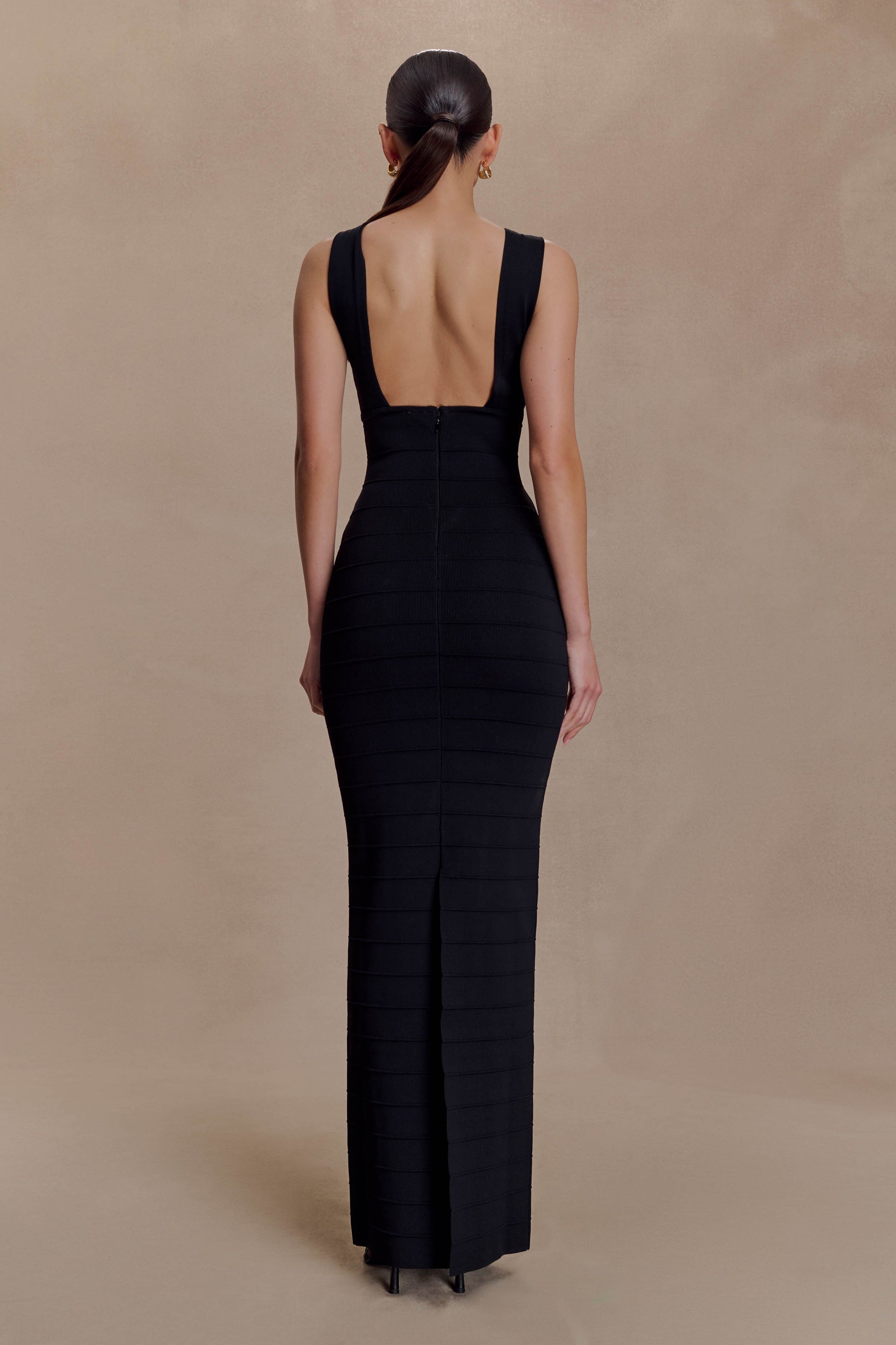 Jaylen Bandage Knit Maxi Dress / Black | MESHKI Jaylen Bandage Knit Maxi Dress / Black | MESHKI