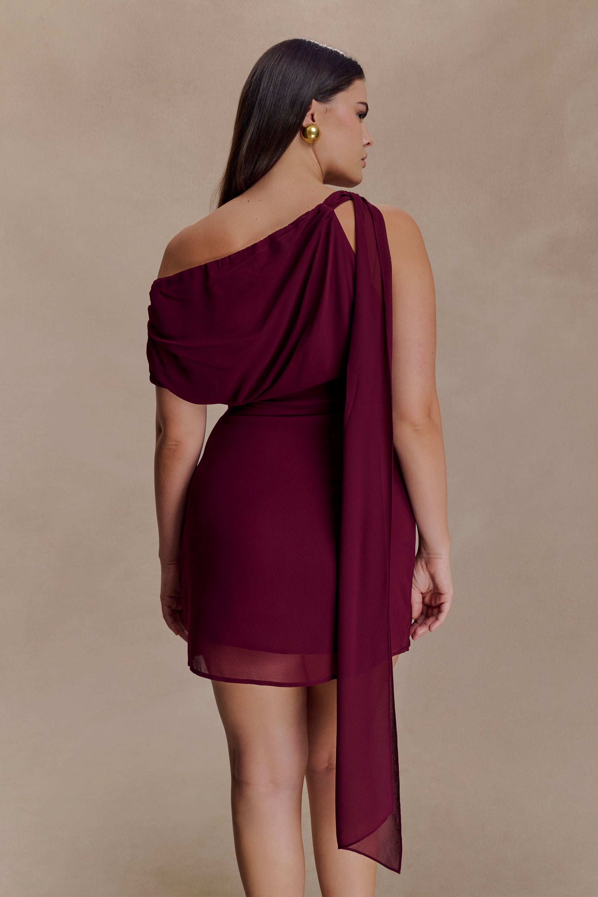 Daisie Chiffon Mini Dress - Wine Daisie Chiffon Mini Dress - Wine