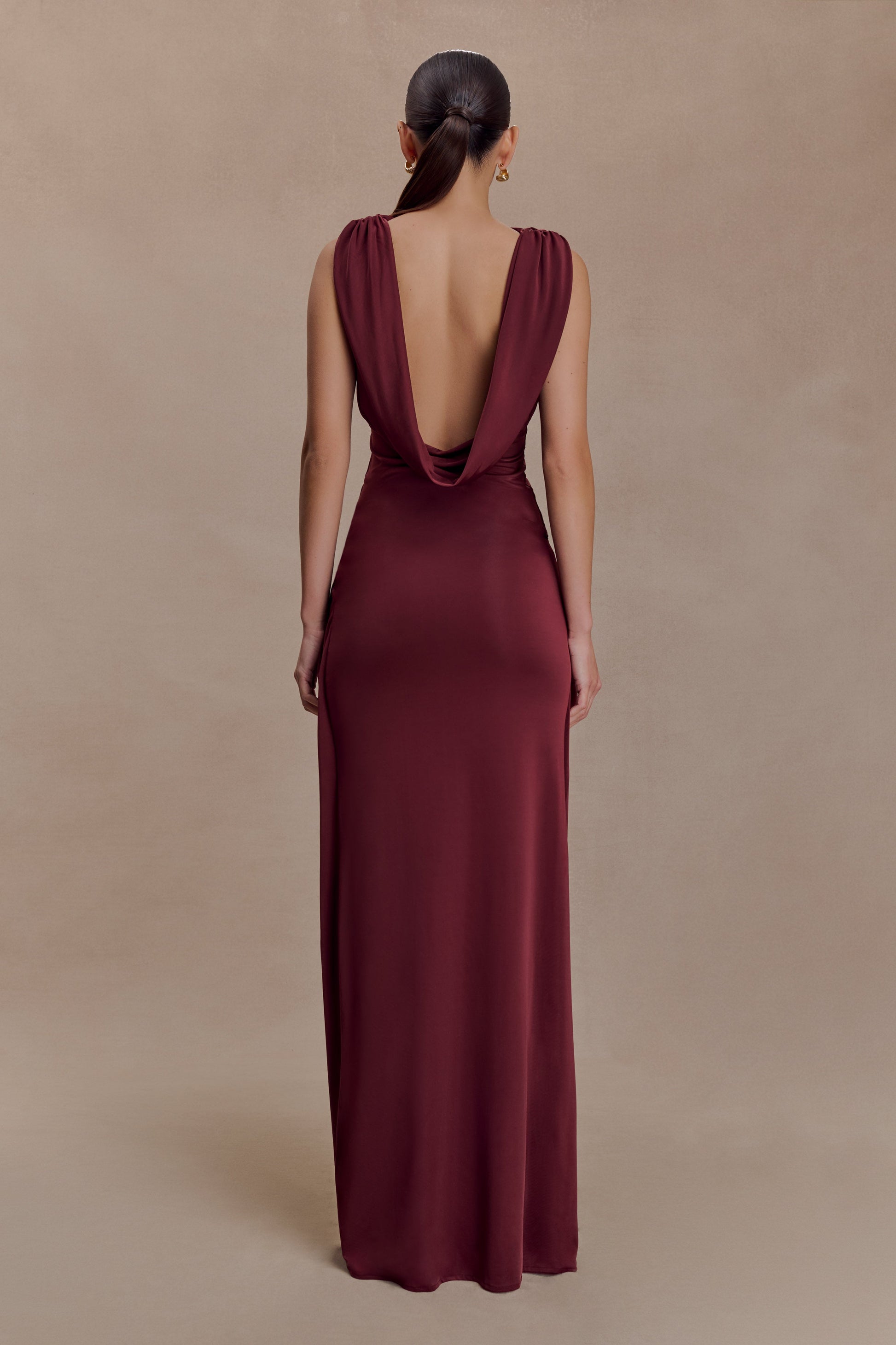 Bridget Slinky Cowl Back Top - Burgundy #6