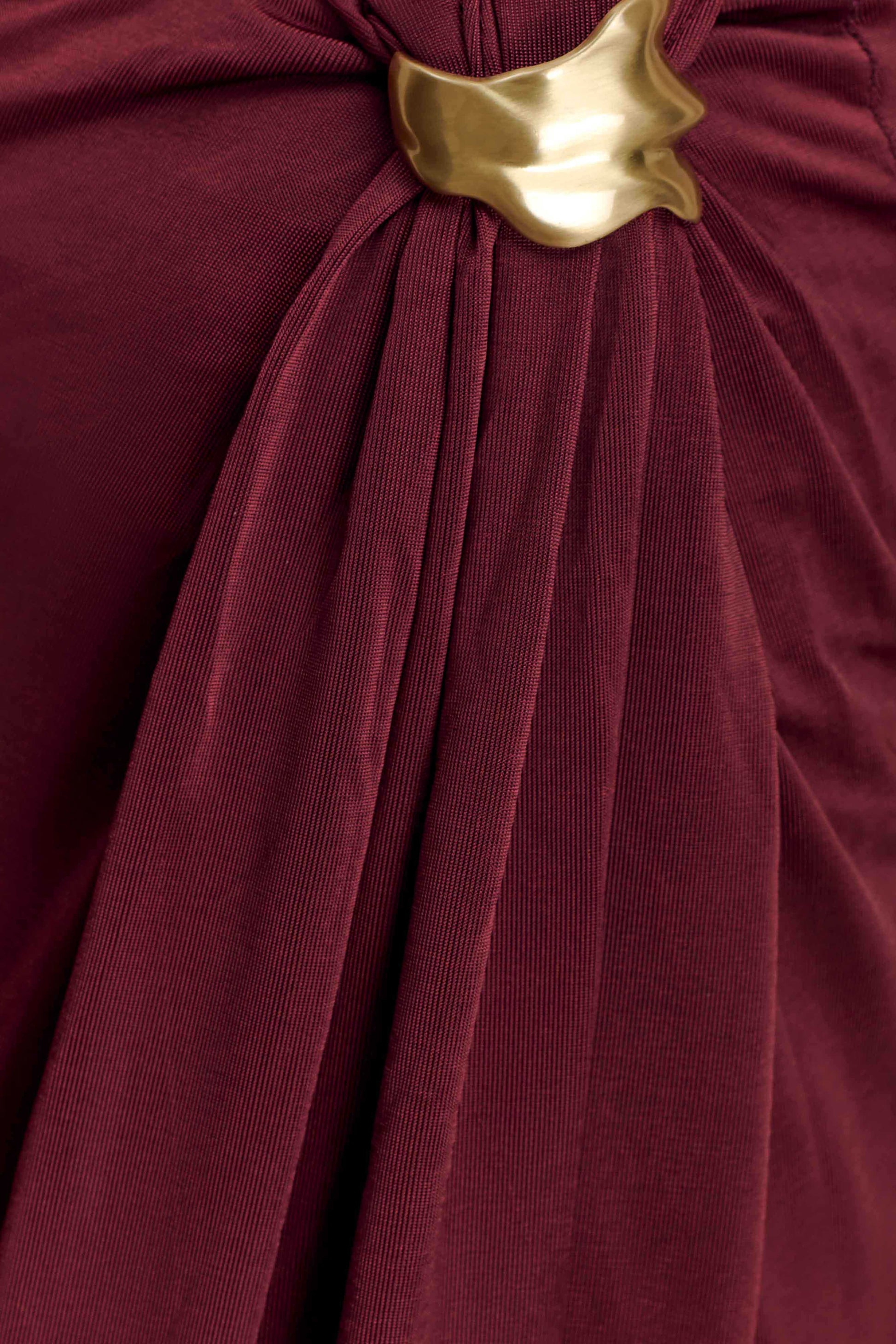 Bridget Slinky Maxi Skirt With Hardware - Burgundy | MESHKI US Bridget Slinky Maxi Skirt With Hardware - Burgundy | MESHKI US