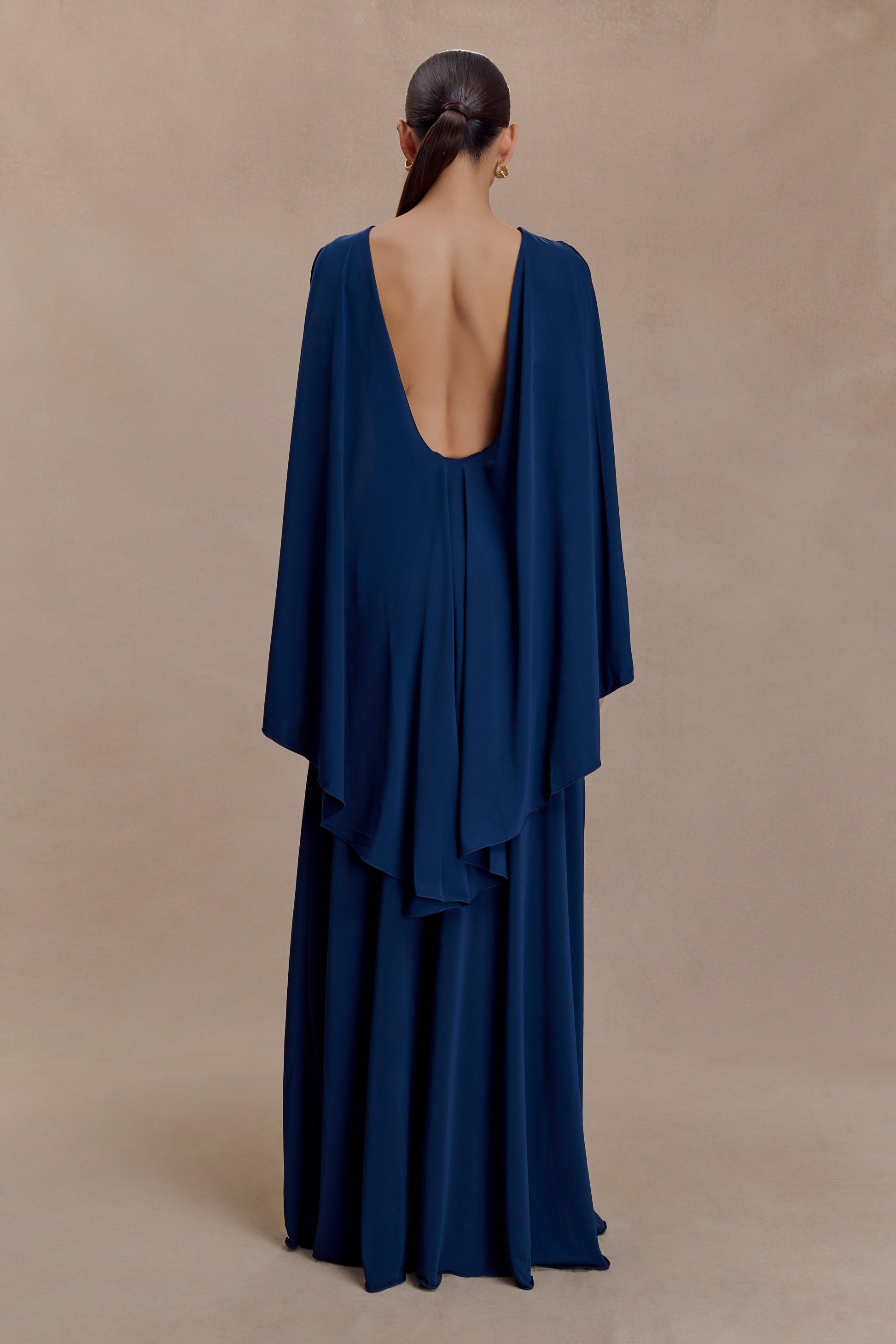 Emory Jersey Cape Maxi Dress / Navy | MESHKI | 3XL Emory Jersey Cape Maxi Dress / Navy | MESHKI | 3XL