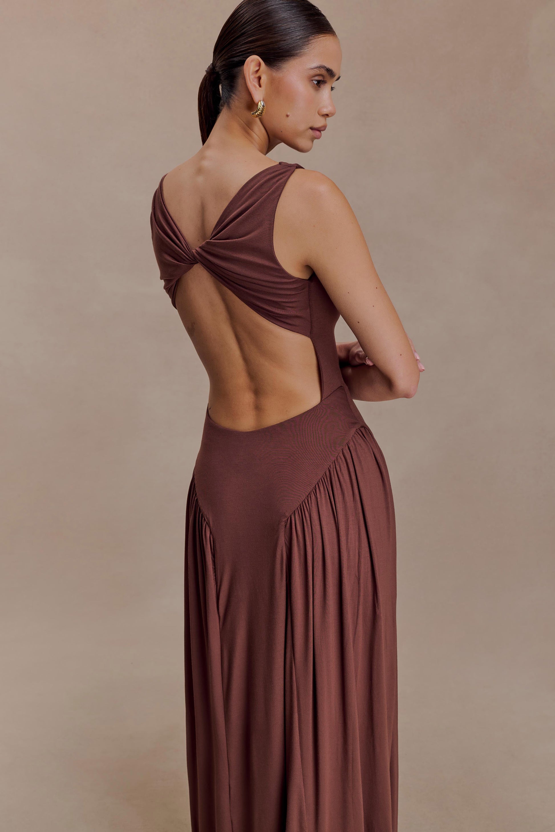 Marnie Modal Sleeveless Maxi Dress - Chocolate #4