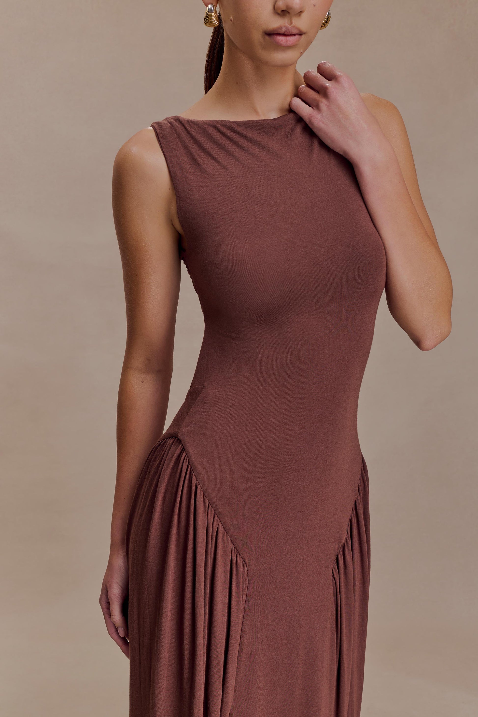 Marnie Modal Sleeveless Maxi Dress - Chocolate #3