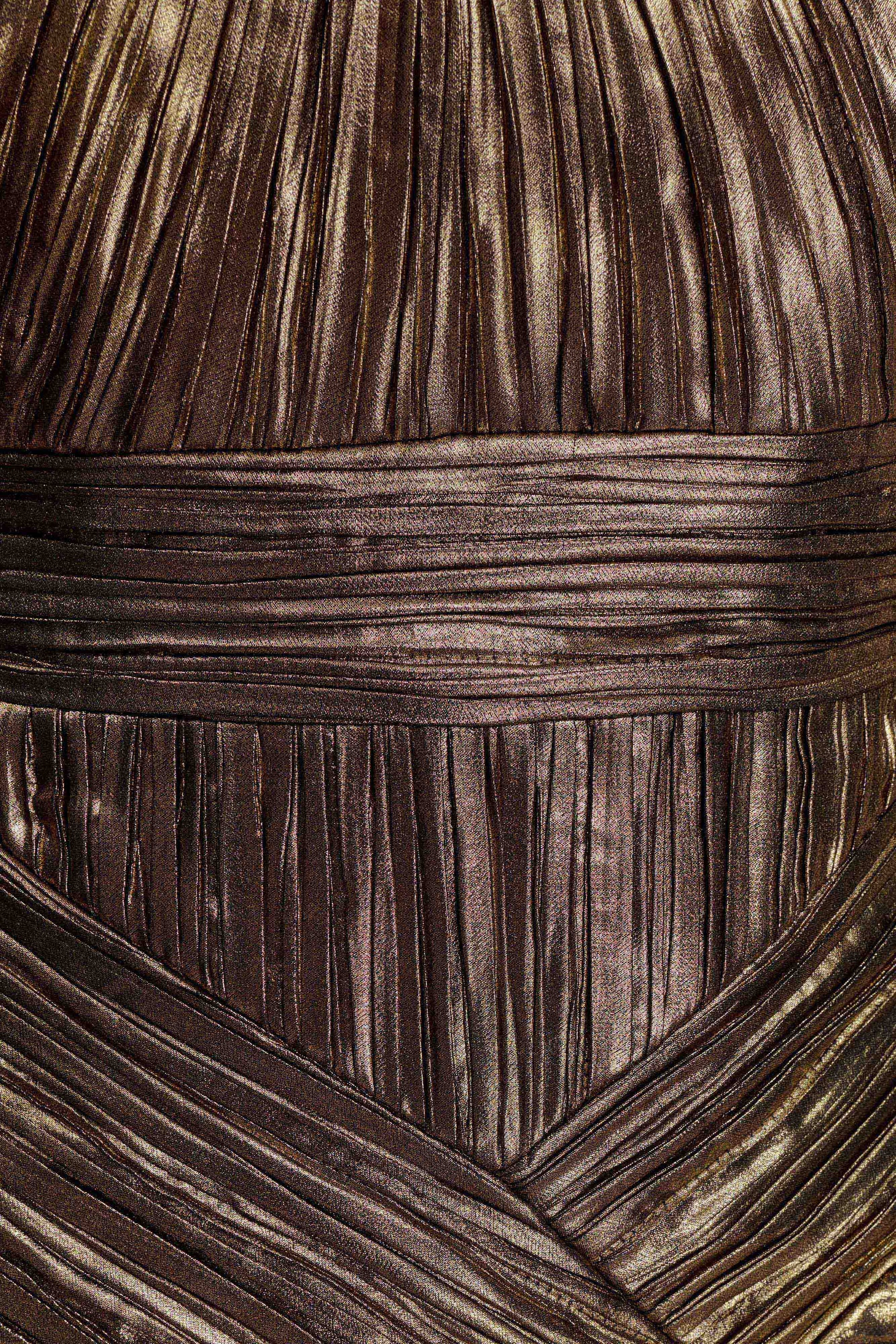 Clemence Plisse Maxi Dress - Gold #8