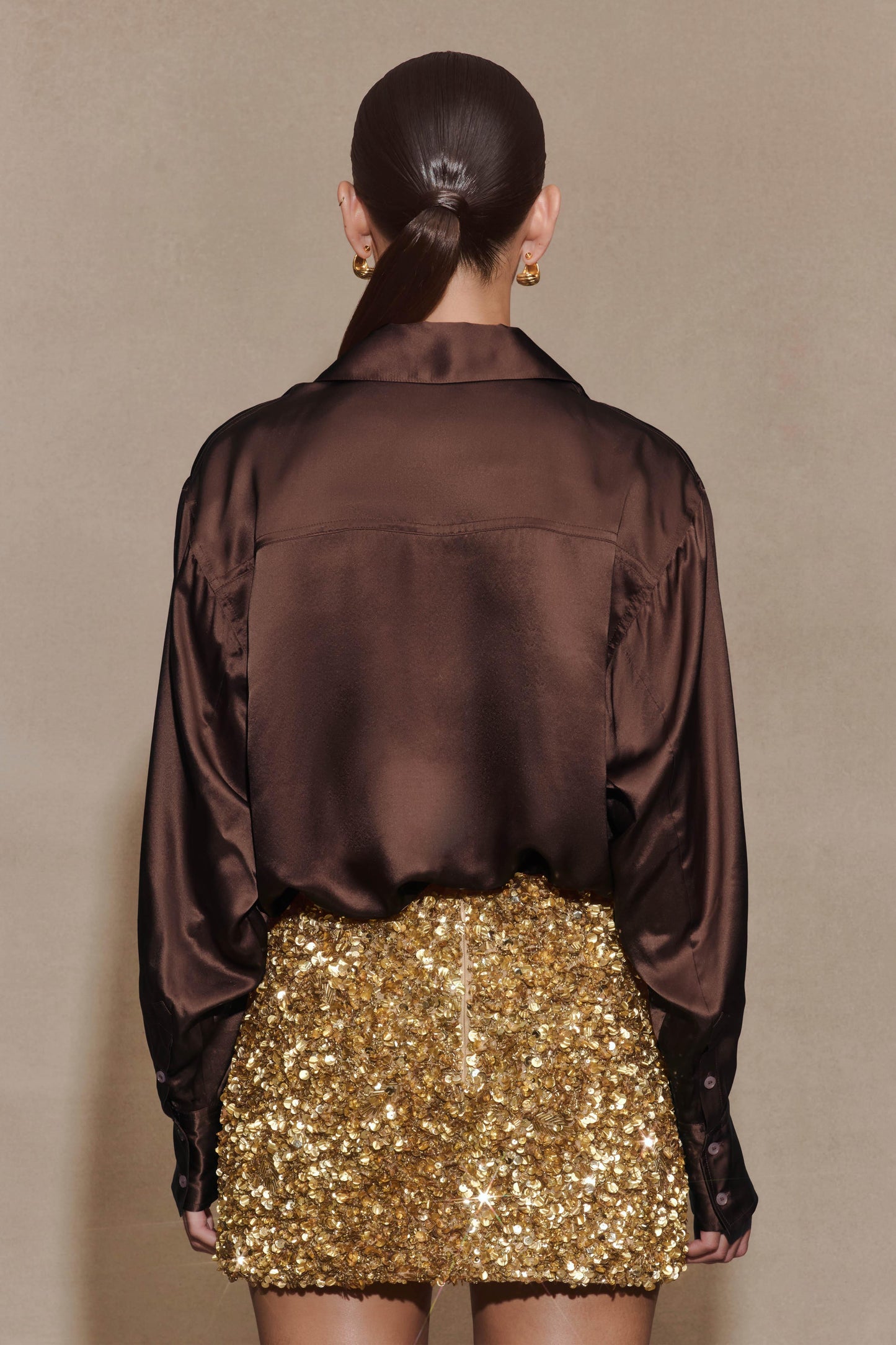 Porter Hand Beaded Mini Skirt - Gold