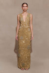 Astor Hand Embellished Maxi Dress - Gold