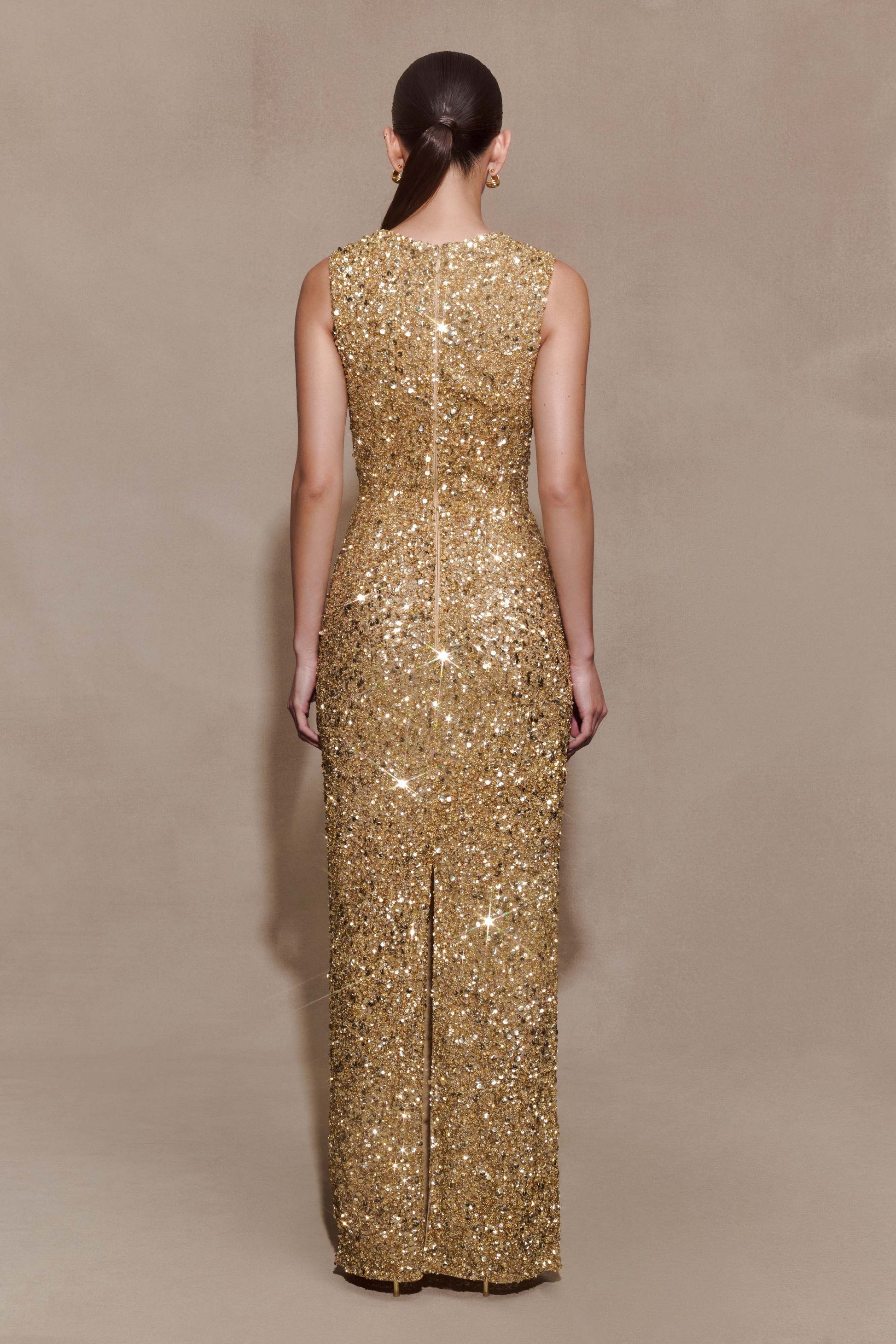 Astor Hand Embellished Maxi Dress - Gold #2