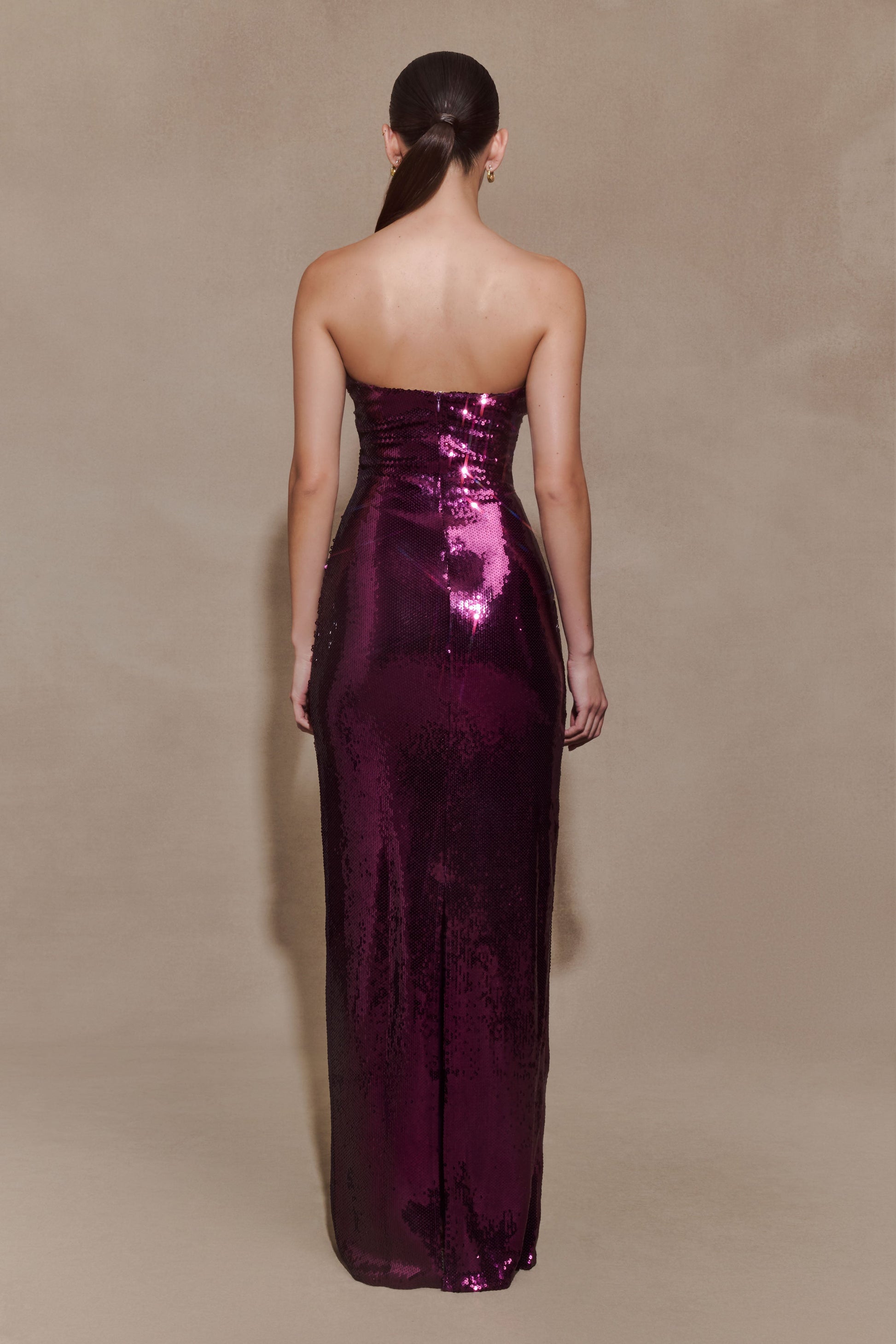 Winston Strapless Sequin Maxi Dress / Plum | MESHKI
