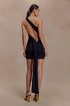Claudette Slinky Mini Dress With Hardware - Black
