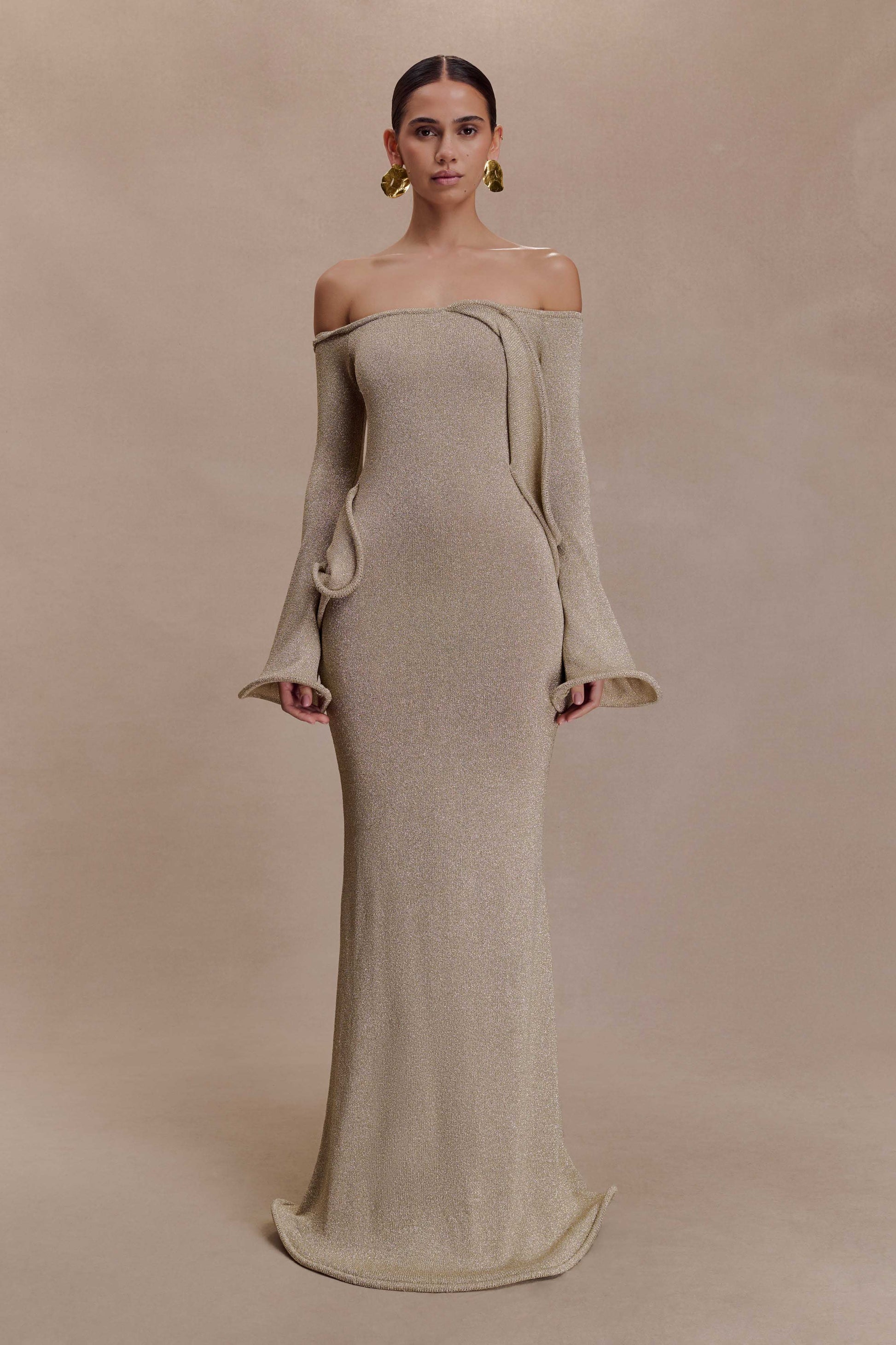ivory lurex knit dress self-portrait - Ivory Lurex Knit Dress