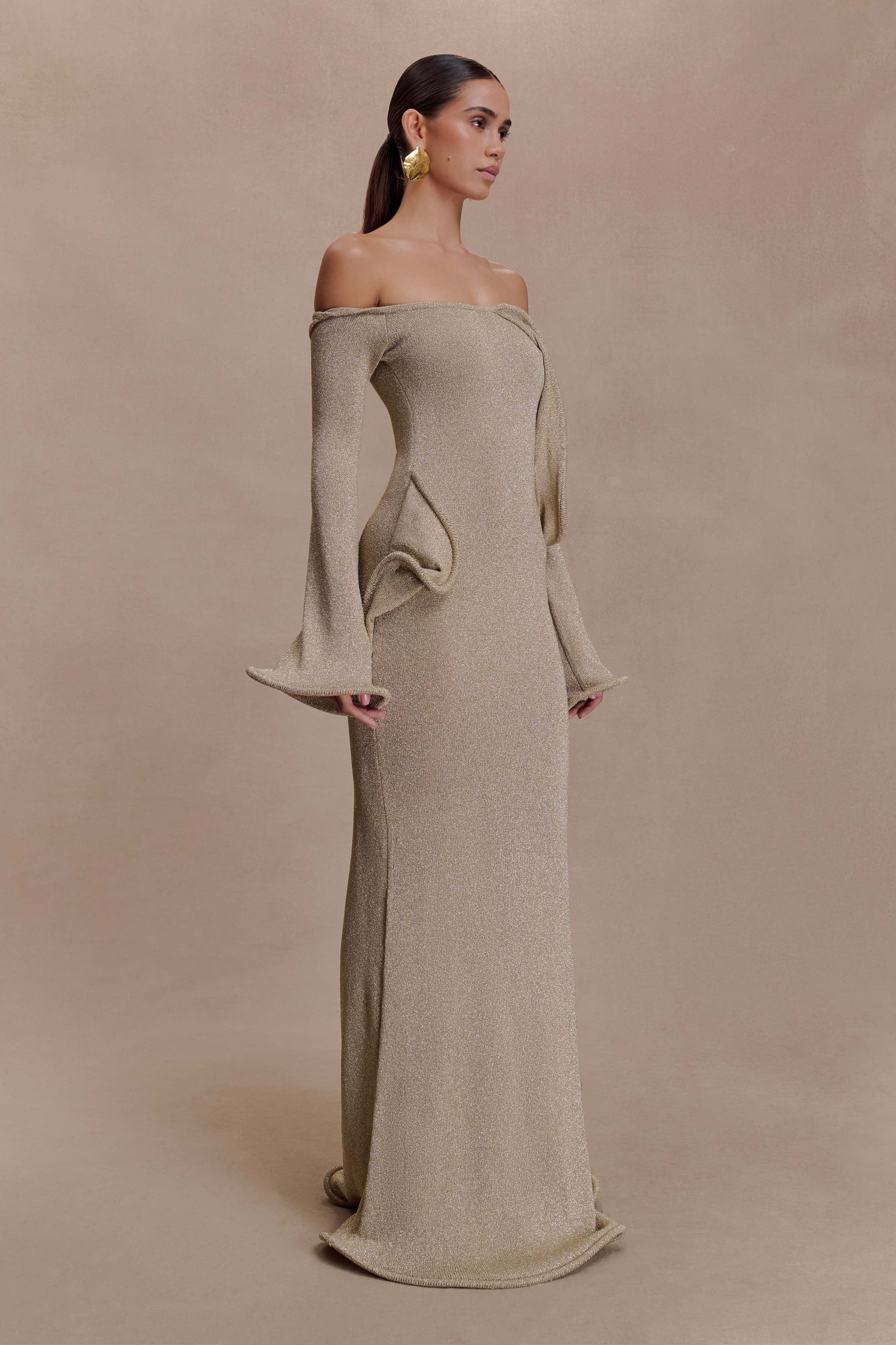 Sandrine Lurex Knit Maxi Dress - Gold #4