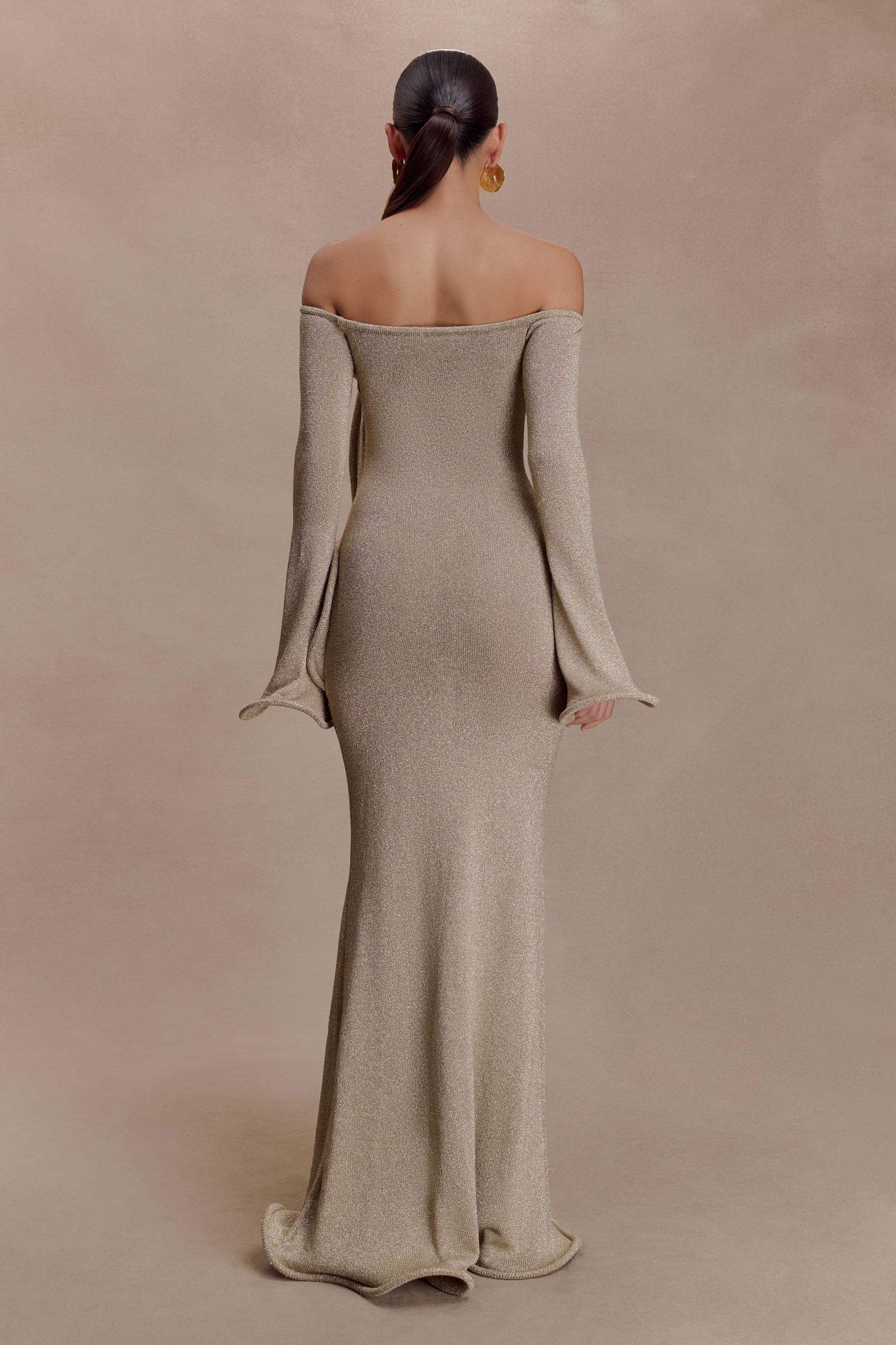 Sandrine Lurex Knit Maxi Dress / Gold | Meshki | M Sandrine Lurex Knit Maxi Dress / Gold | Meshki | M