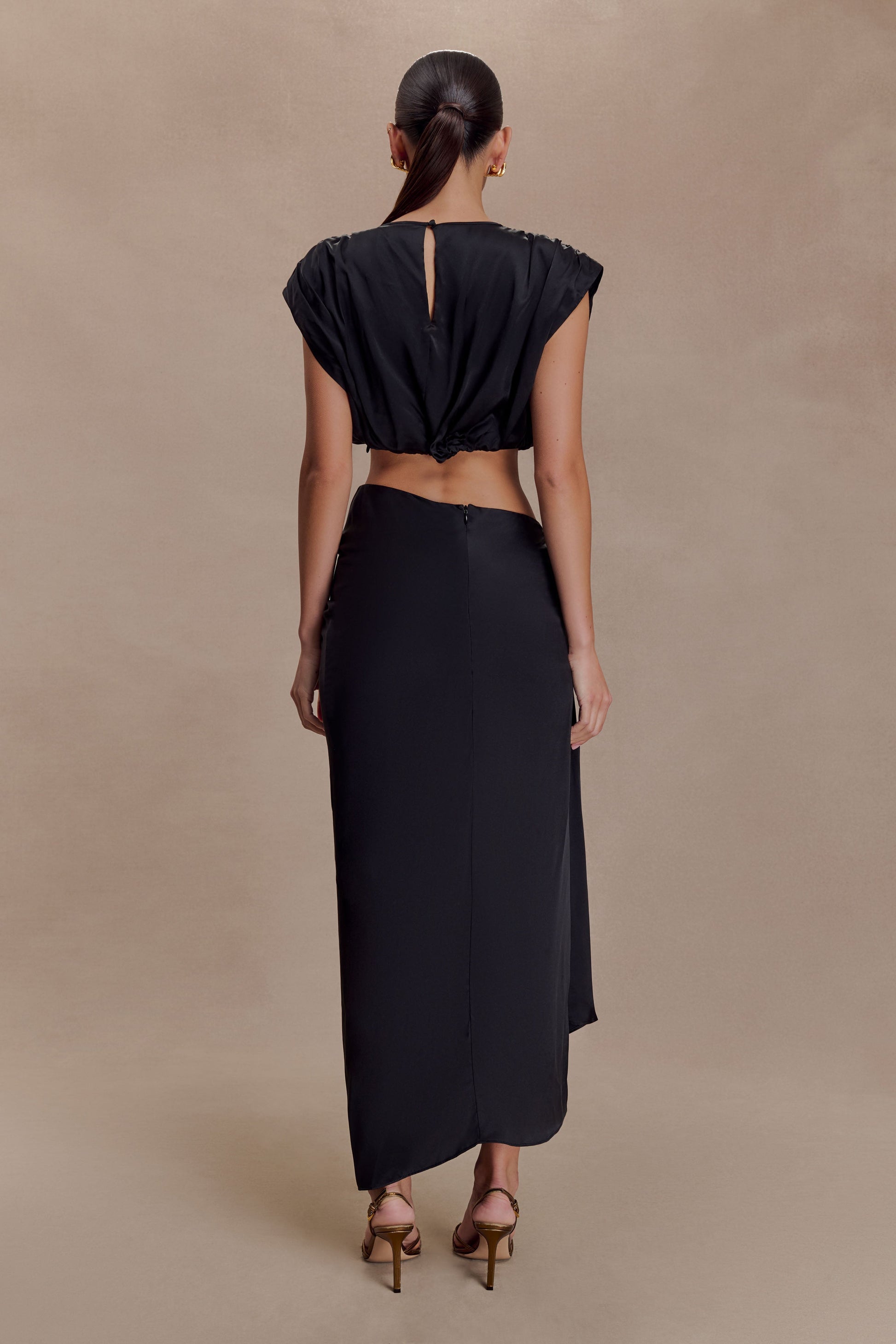 Zendaya Silk Midi Skirt - Black #2