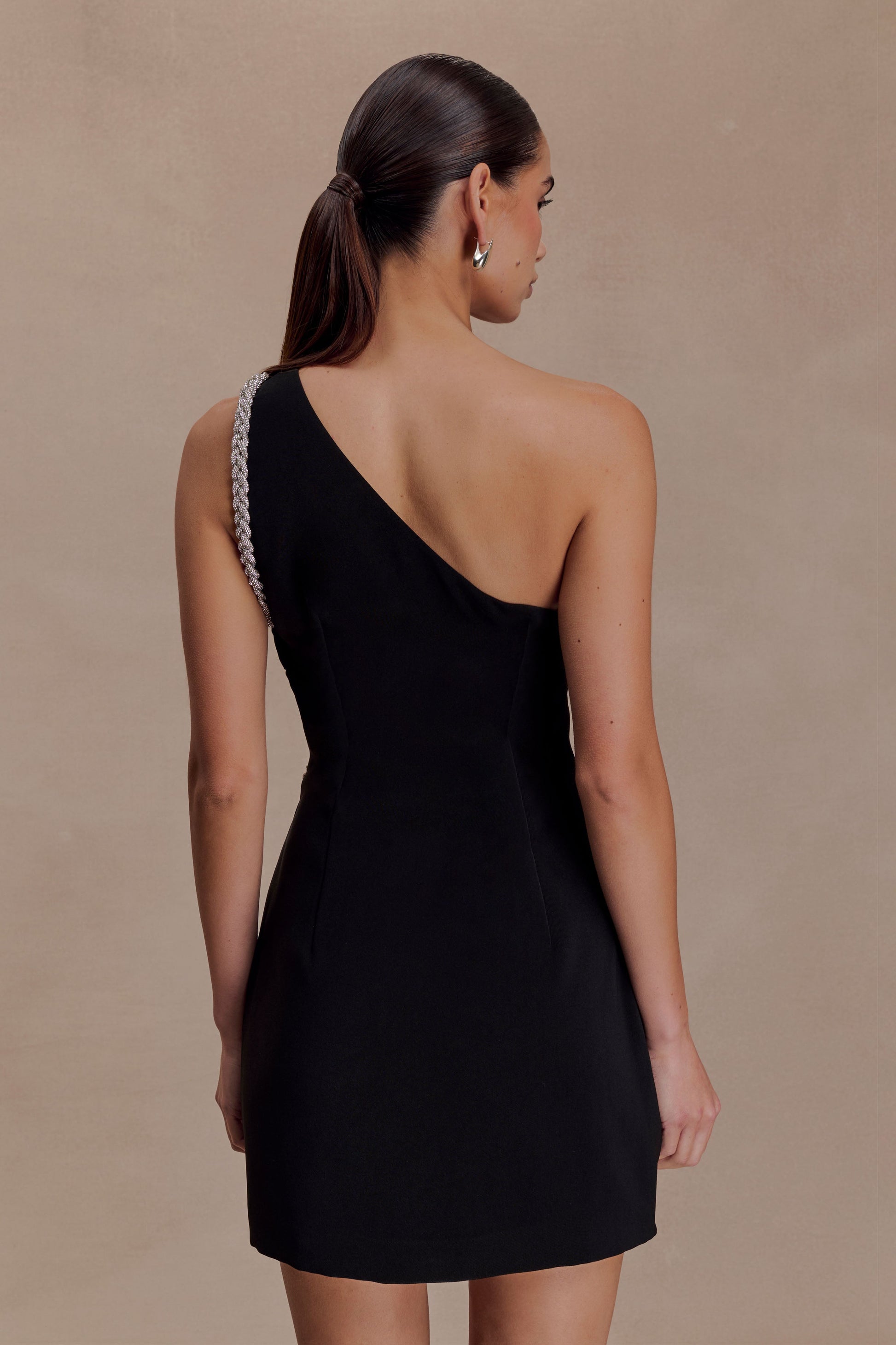 Eleonora Diamante Trim Mini Dress / Black | MESHKI