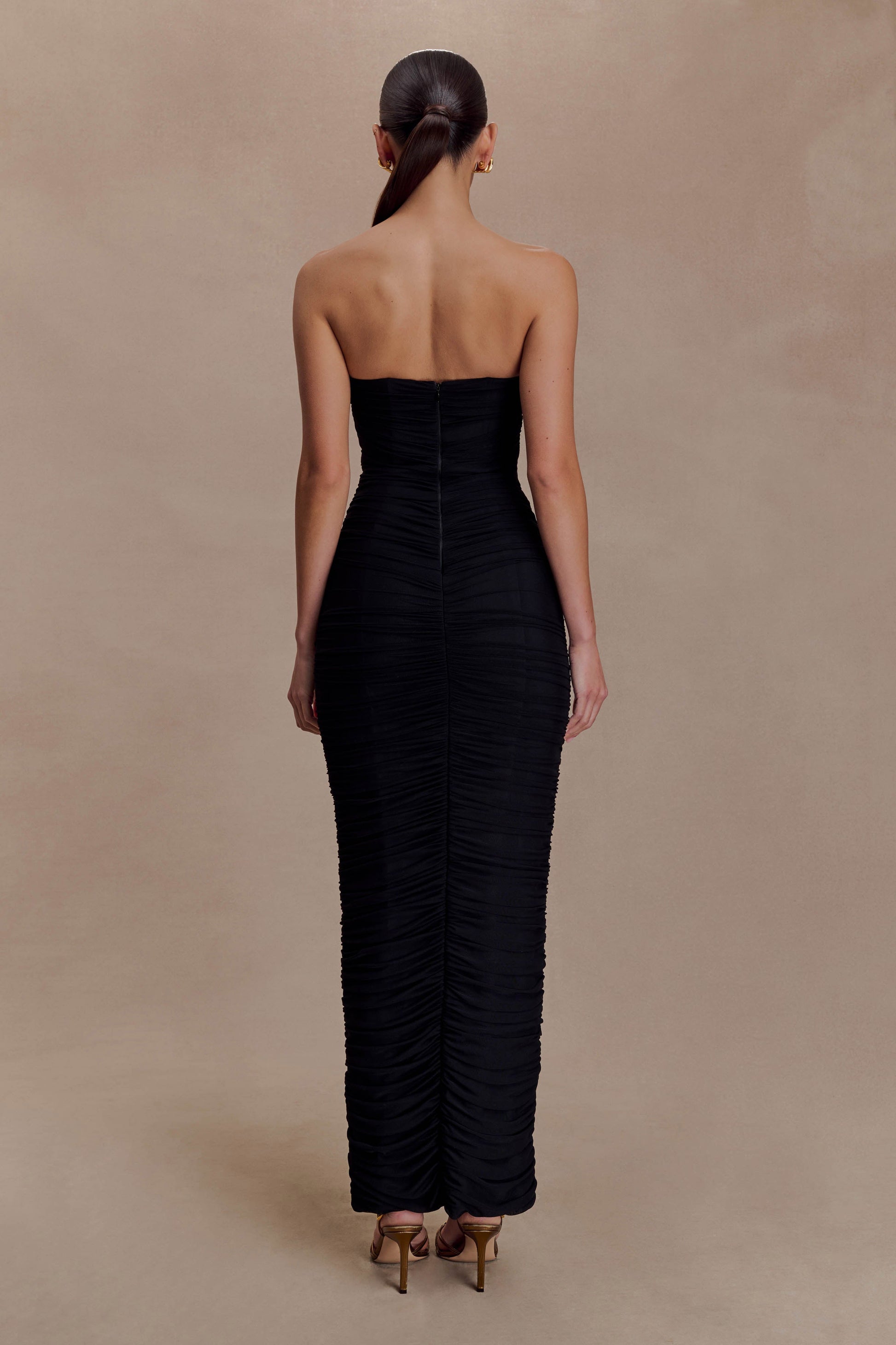 decadent strapless mesh maxi dress maxi dress black Decadent Strapless Maxi Dress | Black