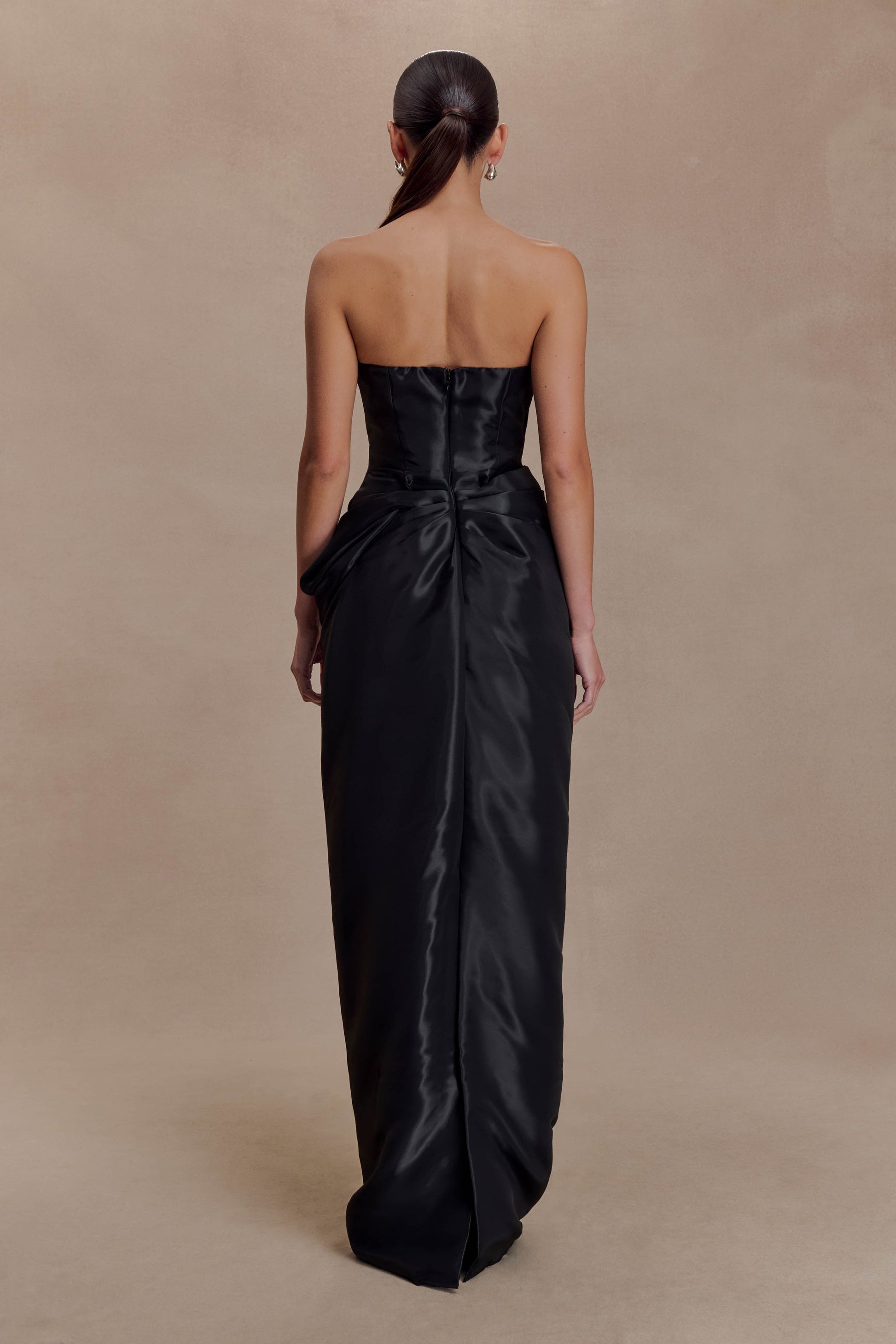 Calliope Strapless Organza Maxi Dress - Black #2