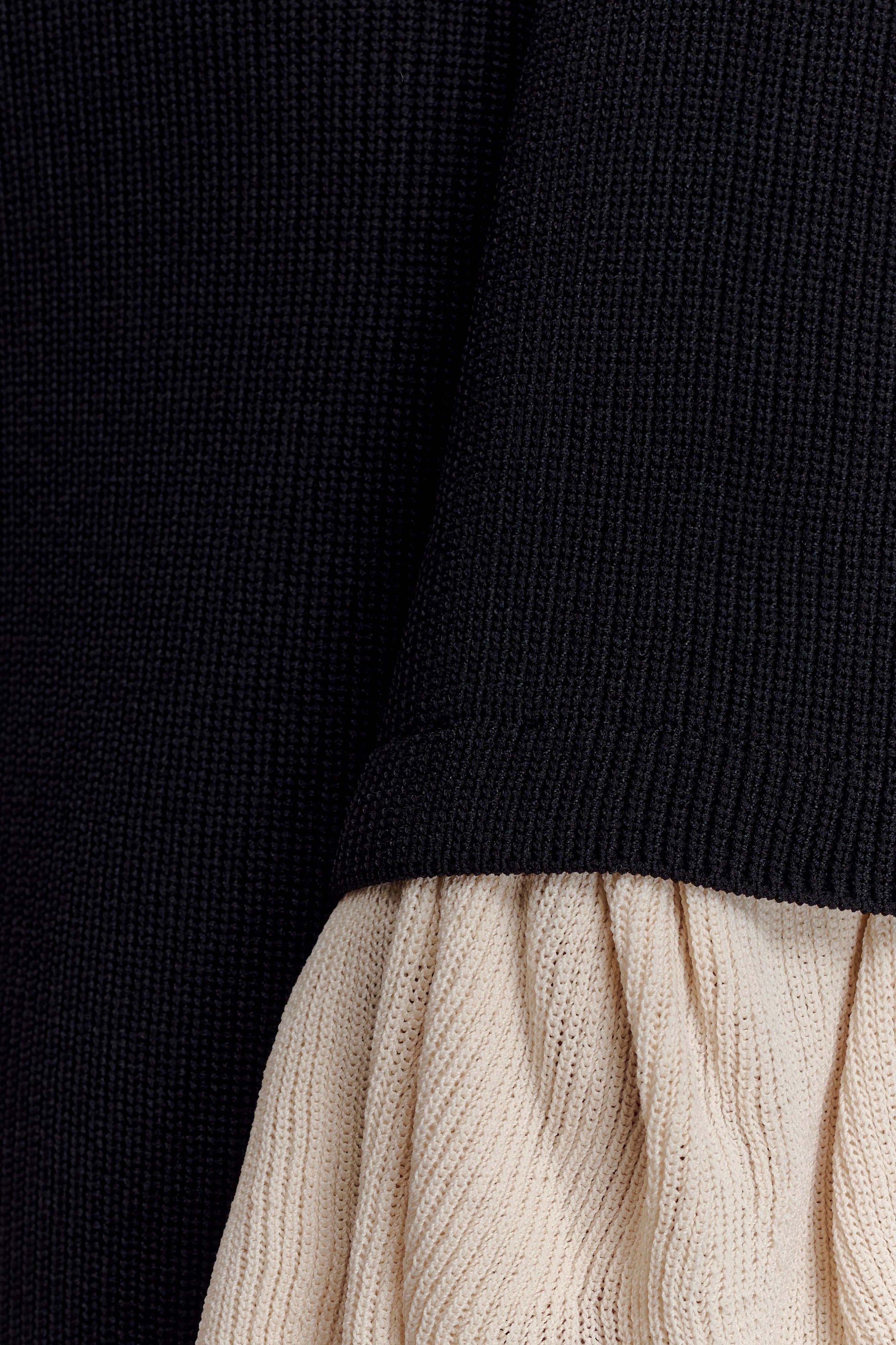 Amirose Ruffle Knit Midi Dress - Black #6