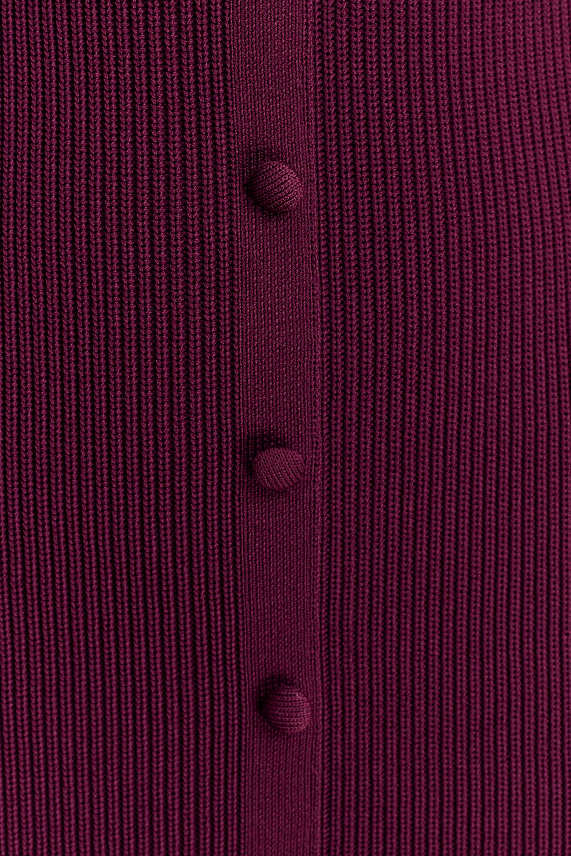 Amirose Ruffle Knit Midi Dress - Plum #5