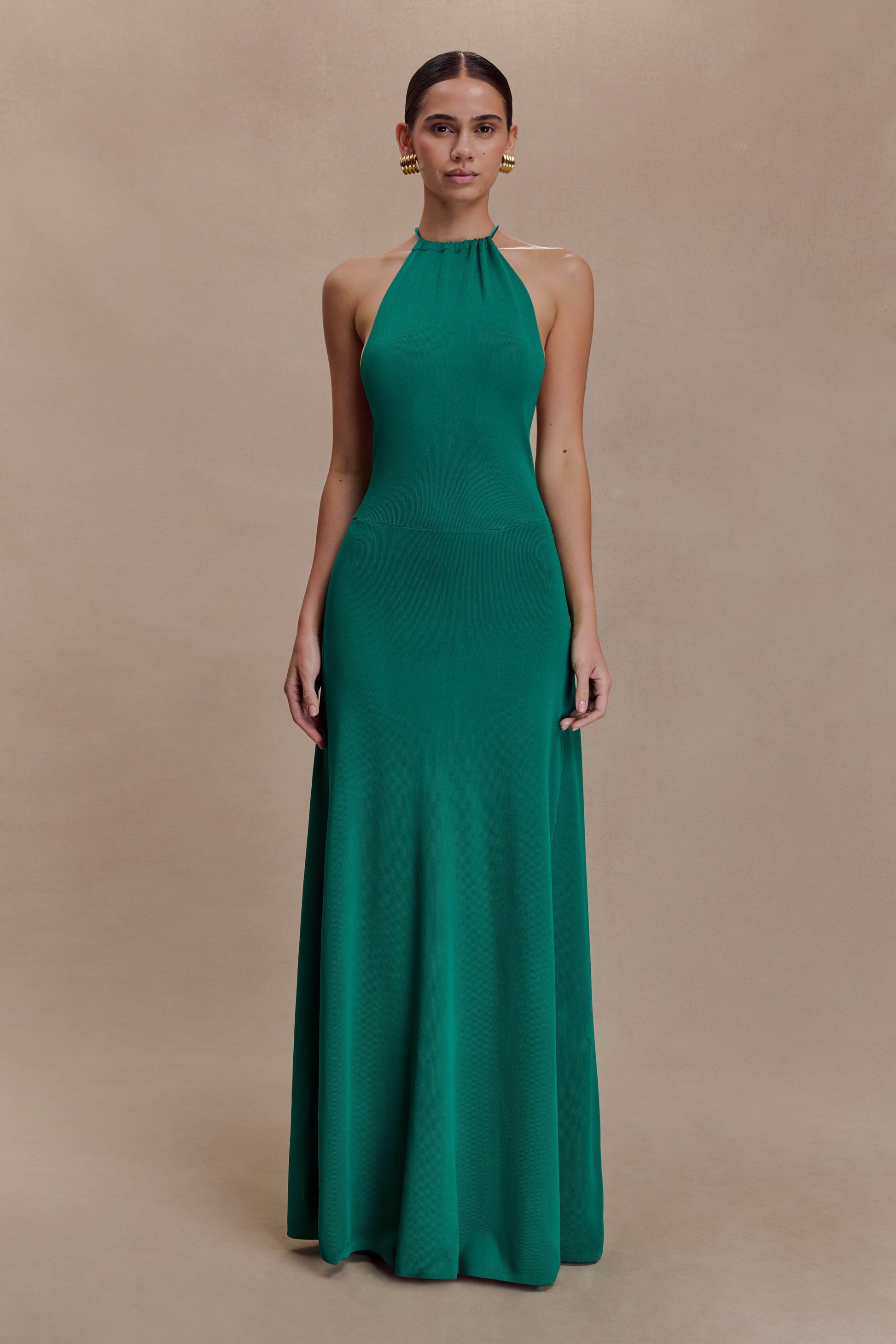 Meg Halter Tassel Maxi Dress - Emerald #2