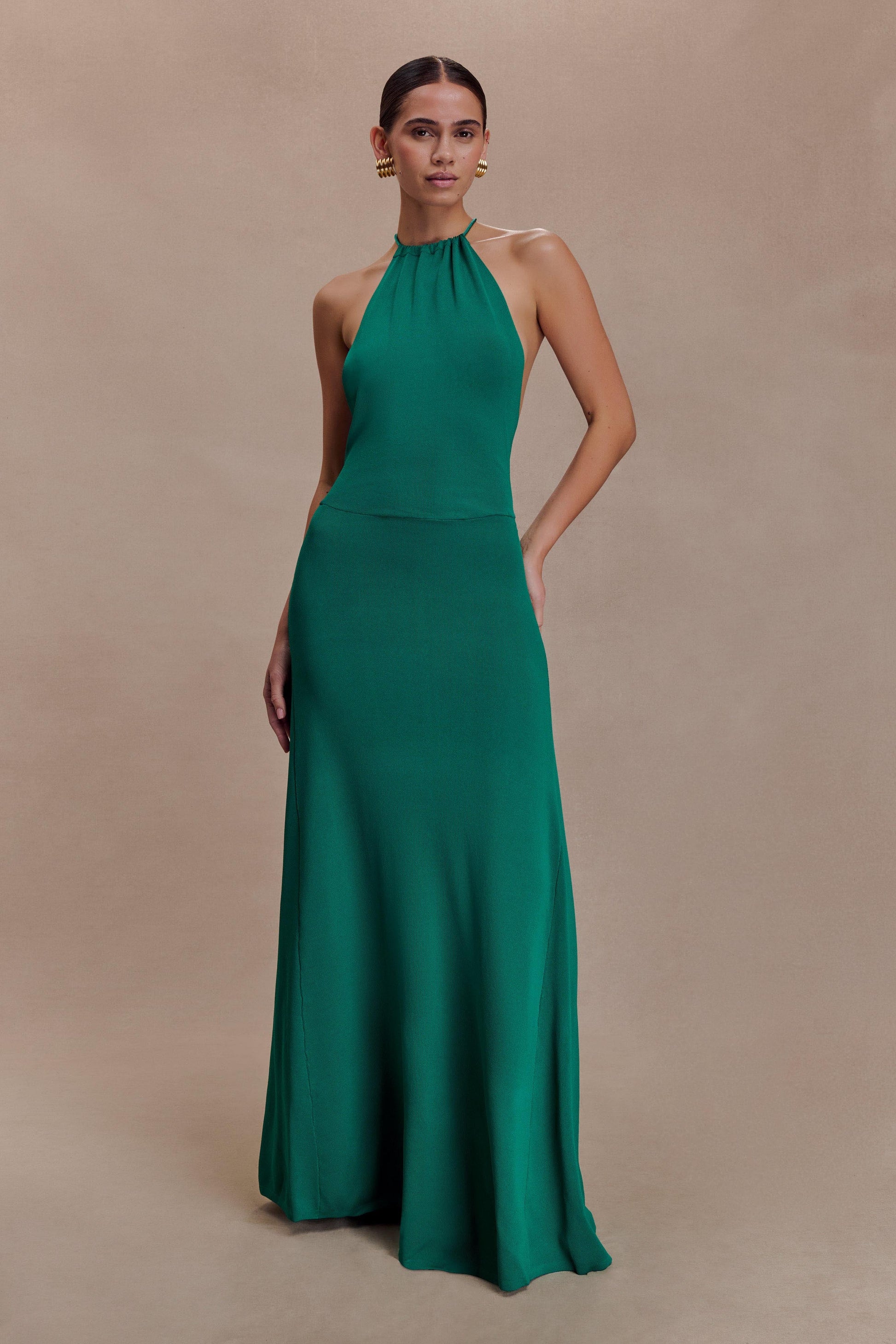 Meg Halter Tassel Maxi Dress / Emerald | MESHKI