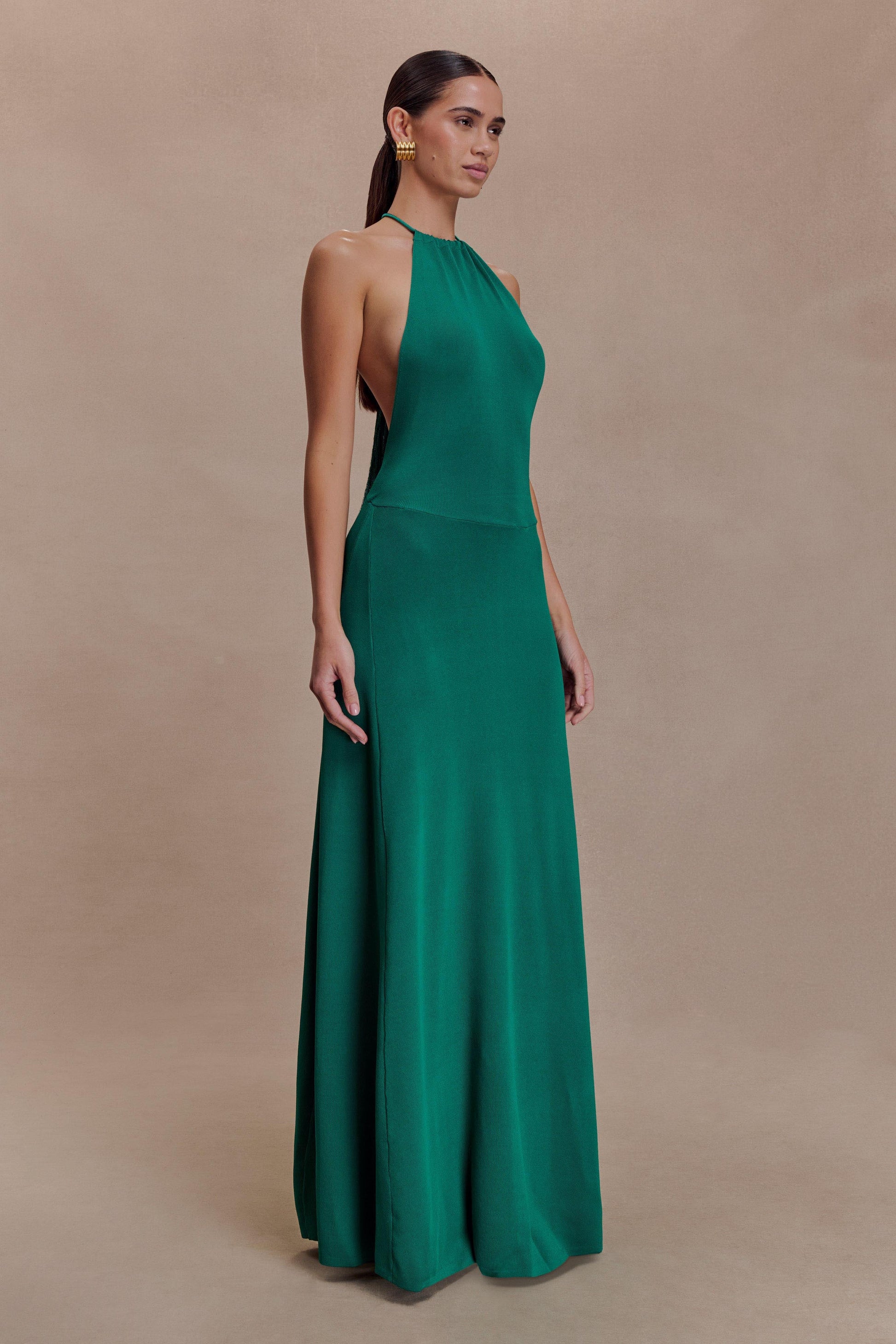 Meg Halter Tassel Maxi Dress - Emerald #4
