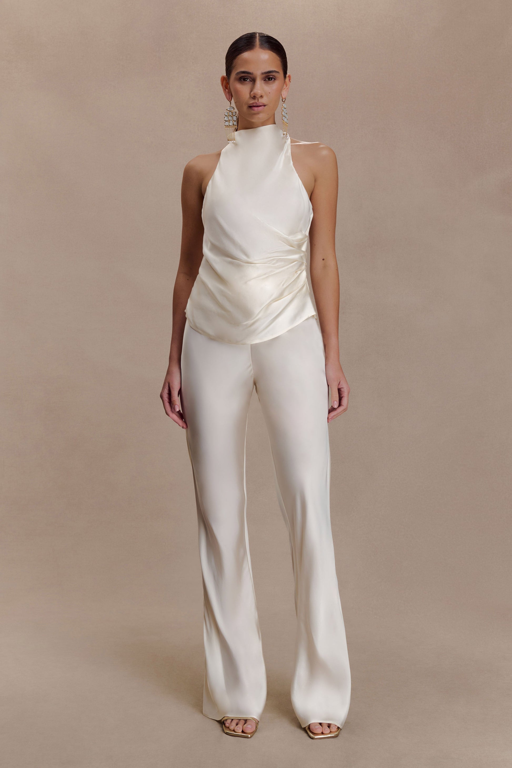 Bianca Satin Pants - Ivory #3