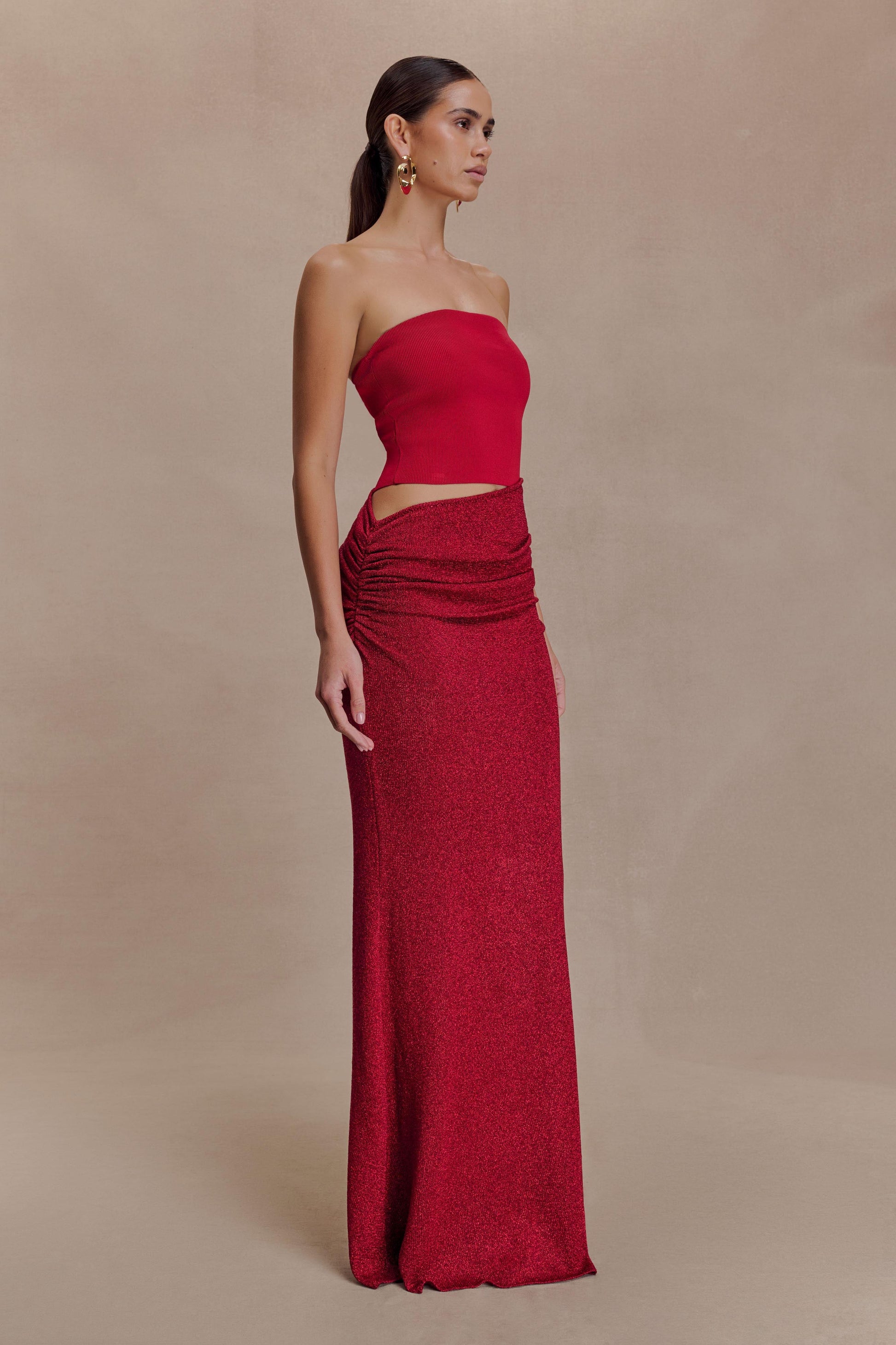 jasiel strapless knit maxi dress - cyan blue Jasiel Strapless Knit Maxi Dress / Cyan Blue | MESHKI