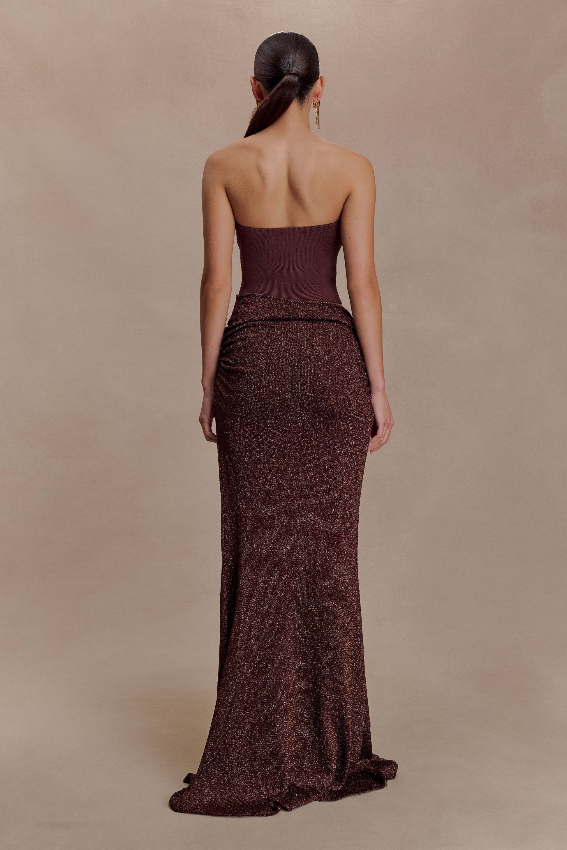 Jasiel Strapless Knit Maxi Dress - Chocolate #5