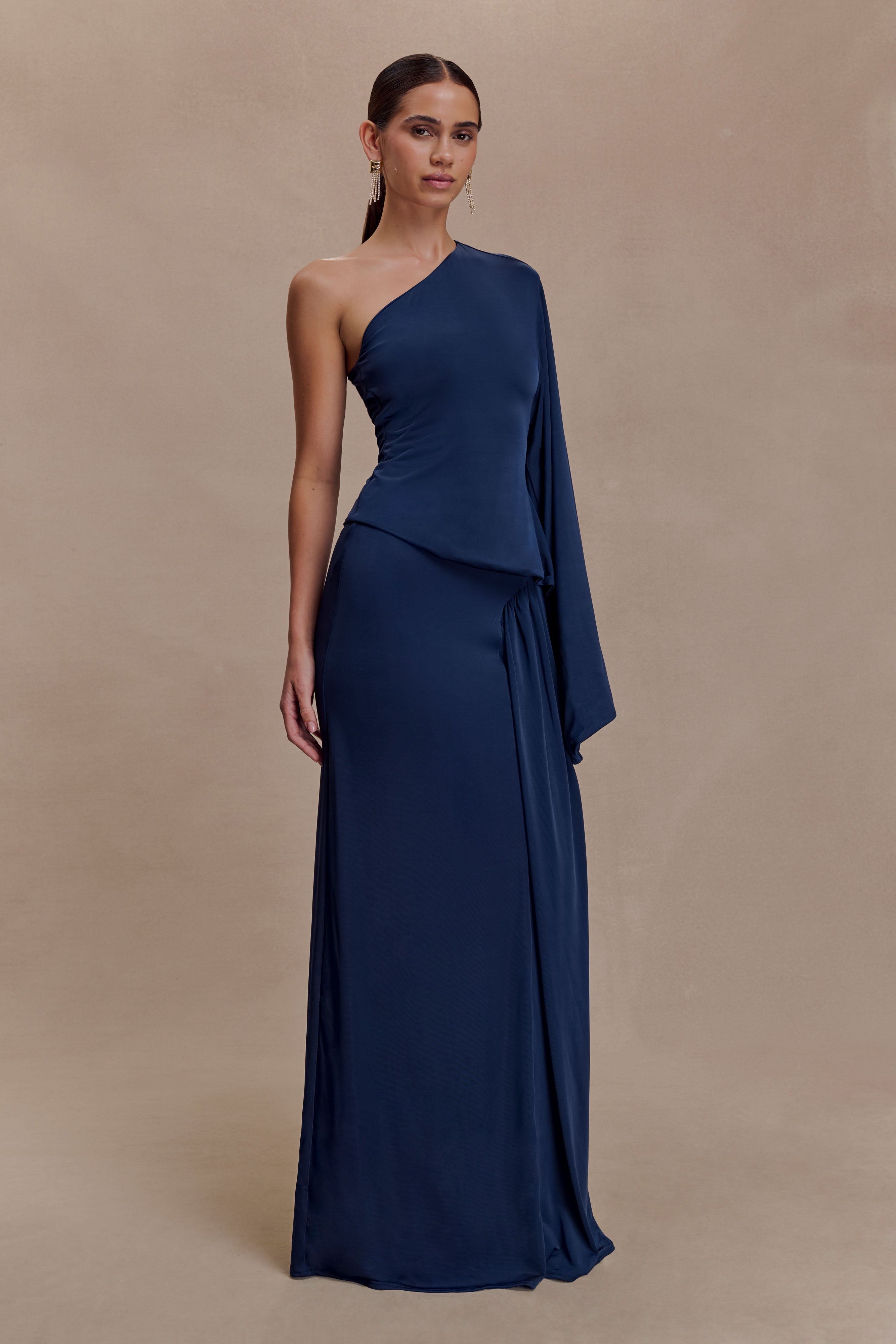 Vivica Slinky One Shoulder Top - Midnight Navy | MESHKI US