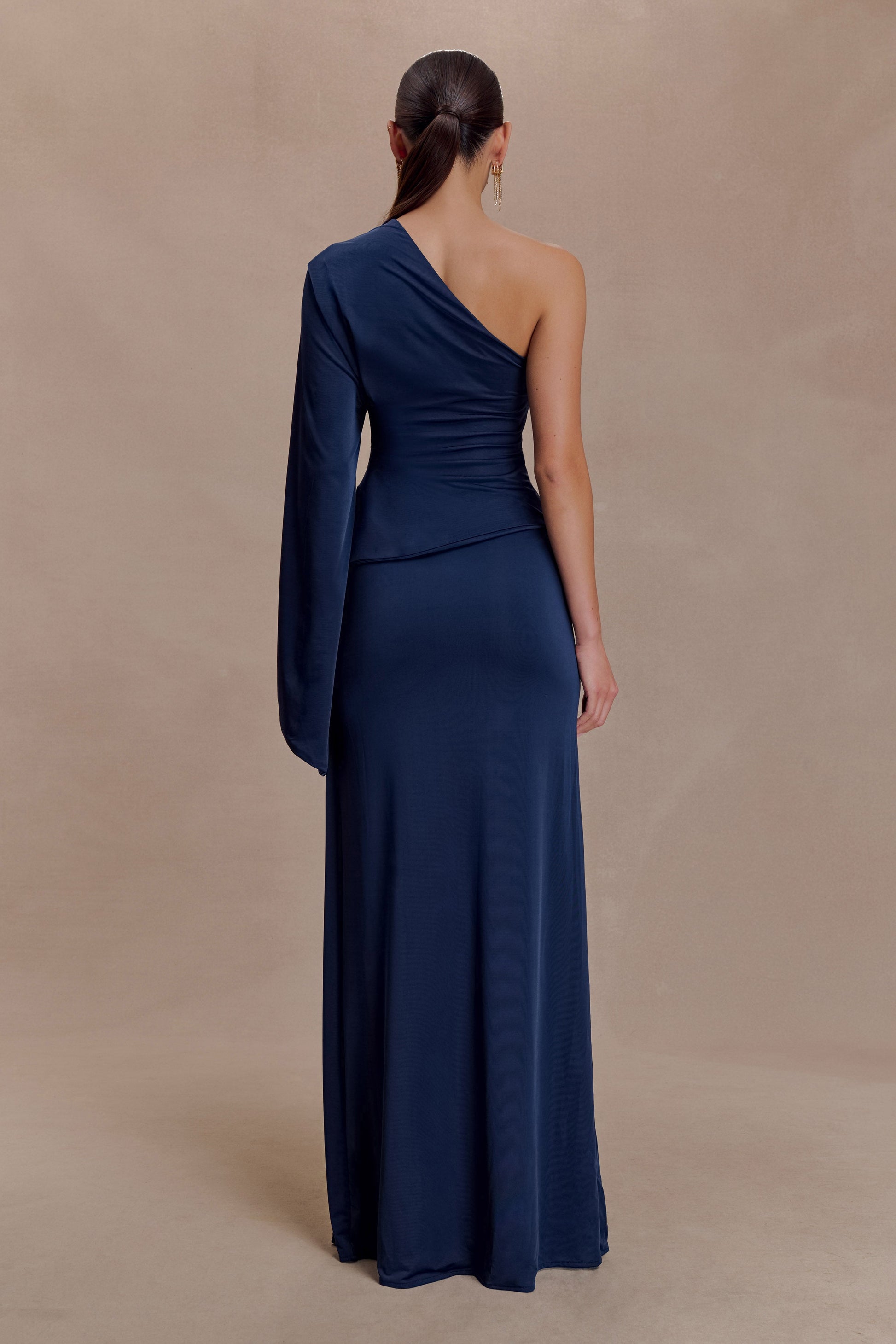 Vivica Slinky Gathered Maxi Skirt - Midnight Navy #3